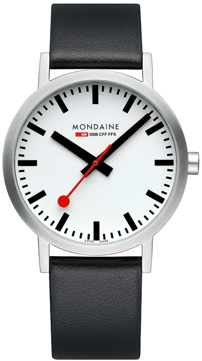 Mondaine - Classic A660.30360.16SBBV - Mens Watch - Watches for Men - 40mm - Swiss Quartz - 30M Water Resistant - Mineral Crystal - Vegan Grape Leather Strap - Swiss Made, TickClip Clip verdict