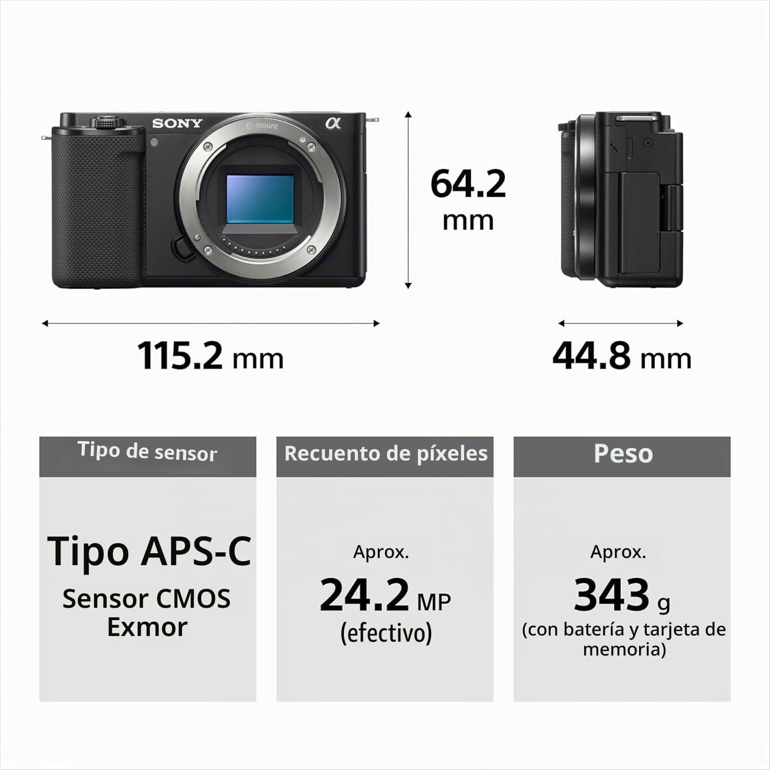 Sony Alpha ZV-E10K (anteriormente ZV-E10L) con lente SELP1650 (Ver 2) mejorada | Cámara de vlog sin espejo con lente intercambiable de 24,2 MP, hecha para creadores |Sensor APS-C Grabación de película, view 3