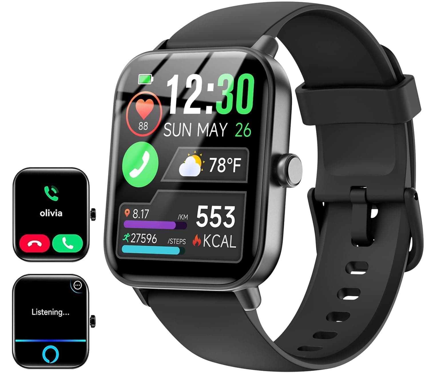 Quican Smart Watches for Women/Men, 2 Bands, Compatible for Android iPhone, TickClip Skip verdict