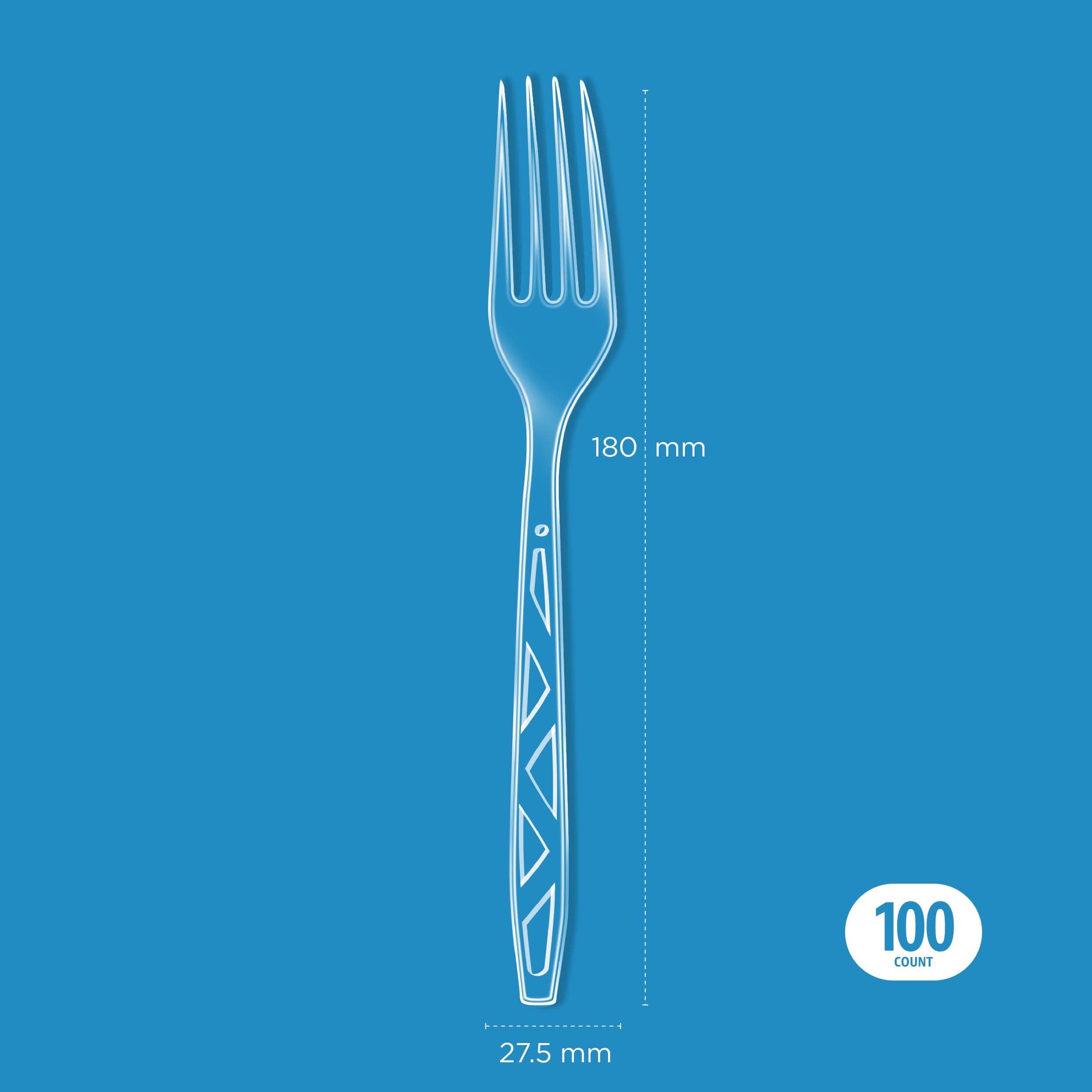 Amazon Basics Disposable Clear Plastic Forks, Premium Quality, BPA-Free, for Everyday Use, Party Supply, Events, 100 Count, view 3