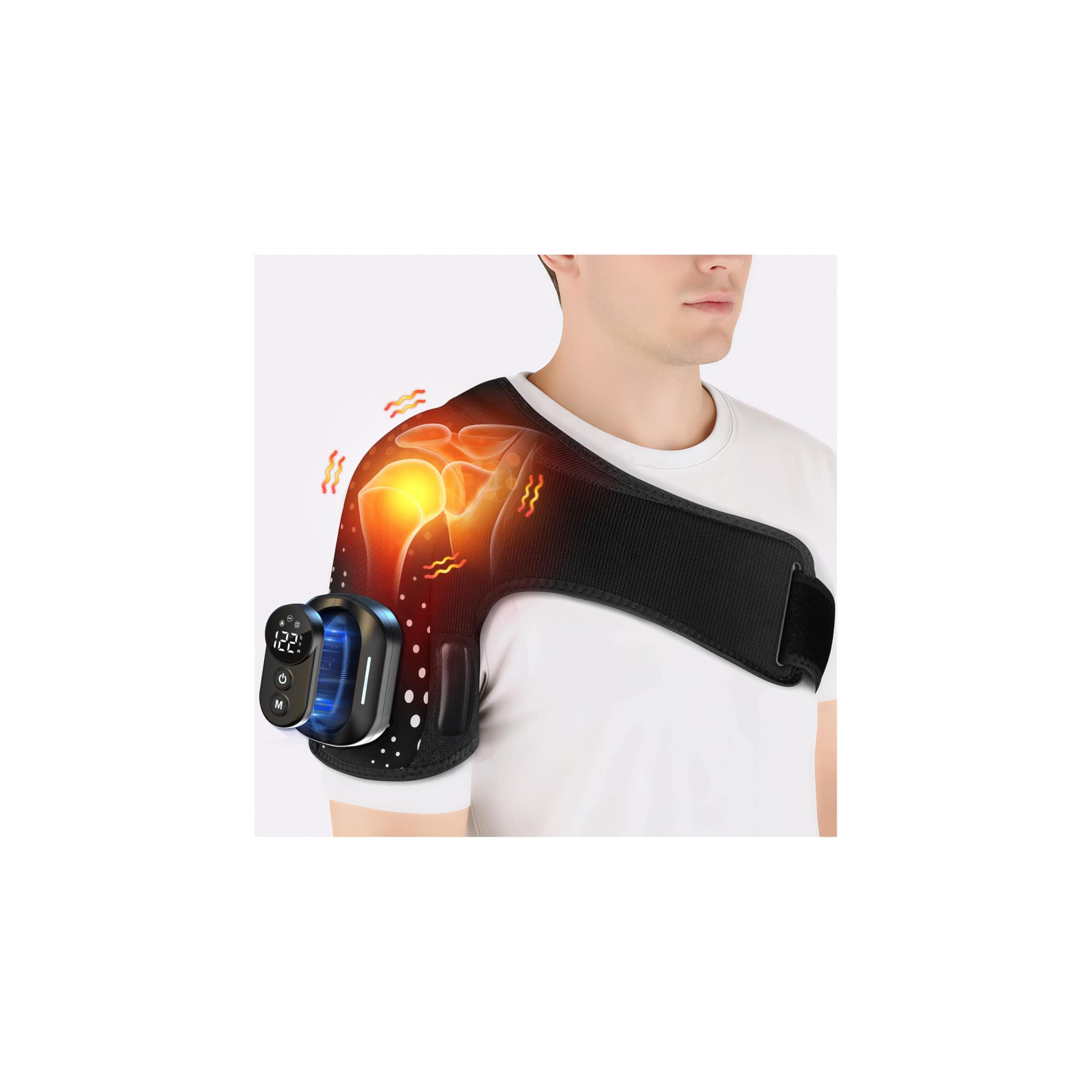 Cordless Shoulder Heating Pad Detachable Remote 5 Heat & Vibration Modes, TickClip Clip verdict