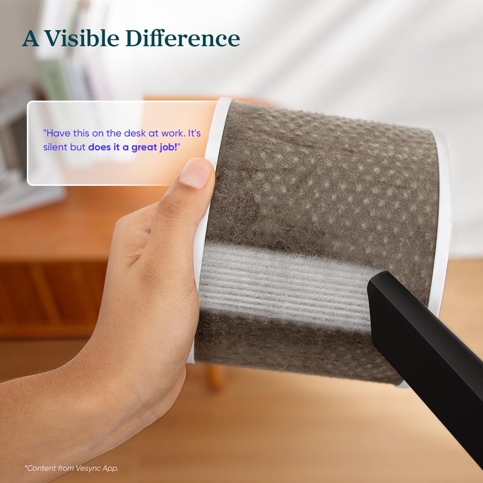 LEVOIT Air Purifiers for Bedroom Home Dorm, AHAM VERIFIDE, 3-in-1 Filter Cleaner With Aroma Pad, Filters Smoke, Allergens, Pet Dander, Odor, Dust, Office, Desktop, Core Mini-P, White, view 5