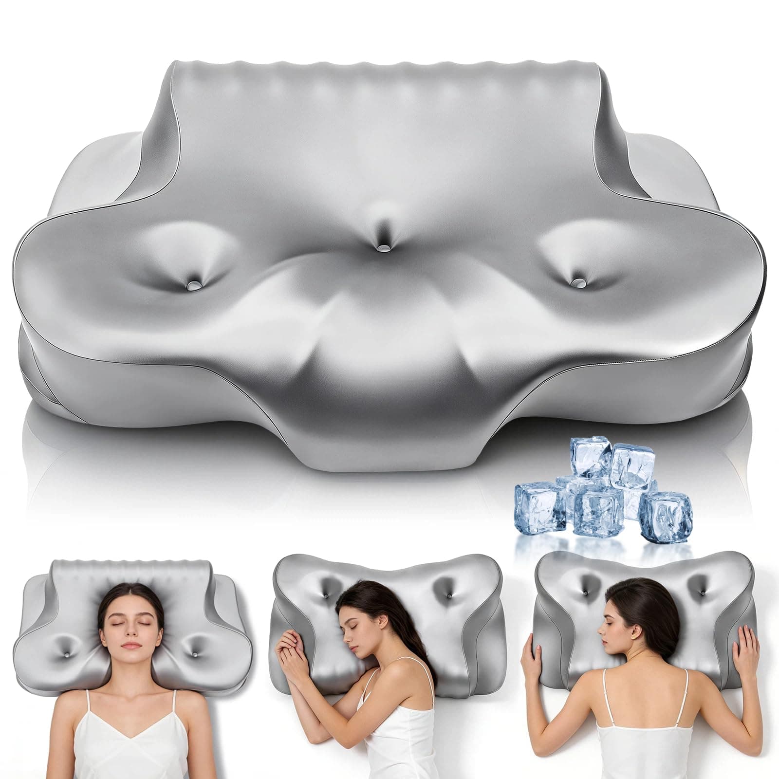Dayme Orthopedic Memory Foam Pillows –Cooling Neck Pillow that Actually Cools,Cervical Support Pillow for Neck Pain Relief,Cervical Pillow for All Sleep Positions,Ergonomic Pillow,Cooling Pillow,Gray, TickClip Clip verdict