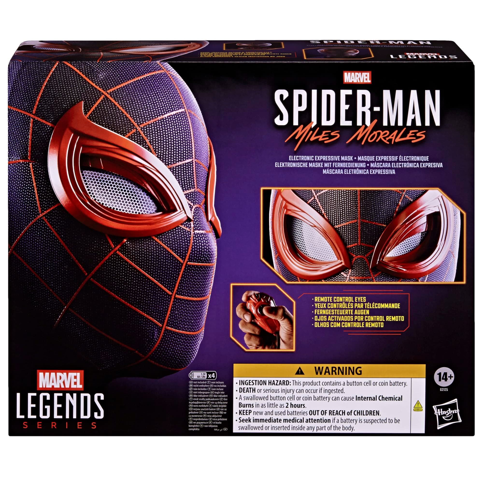 SPIDER-MAN Marvel Legends Series Miles Morales Electronic Expressive Mask, view 2