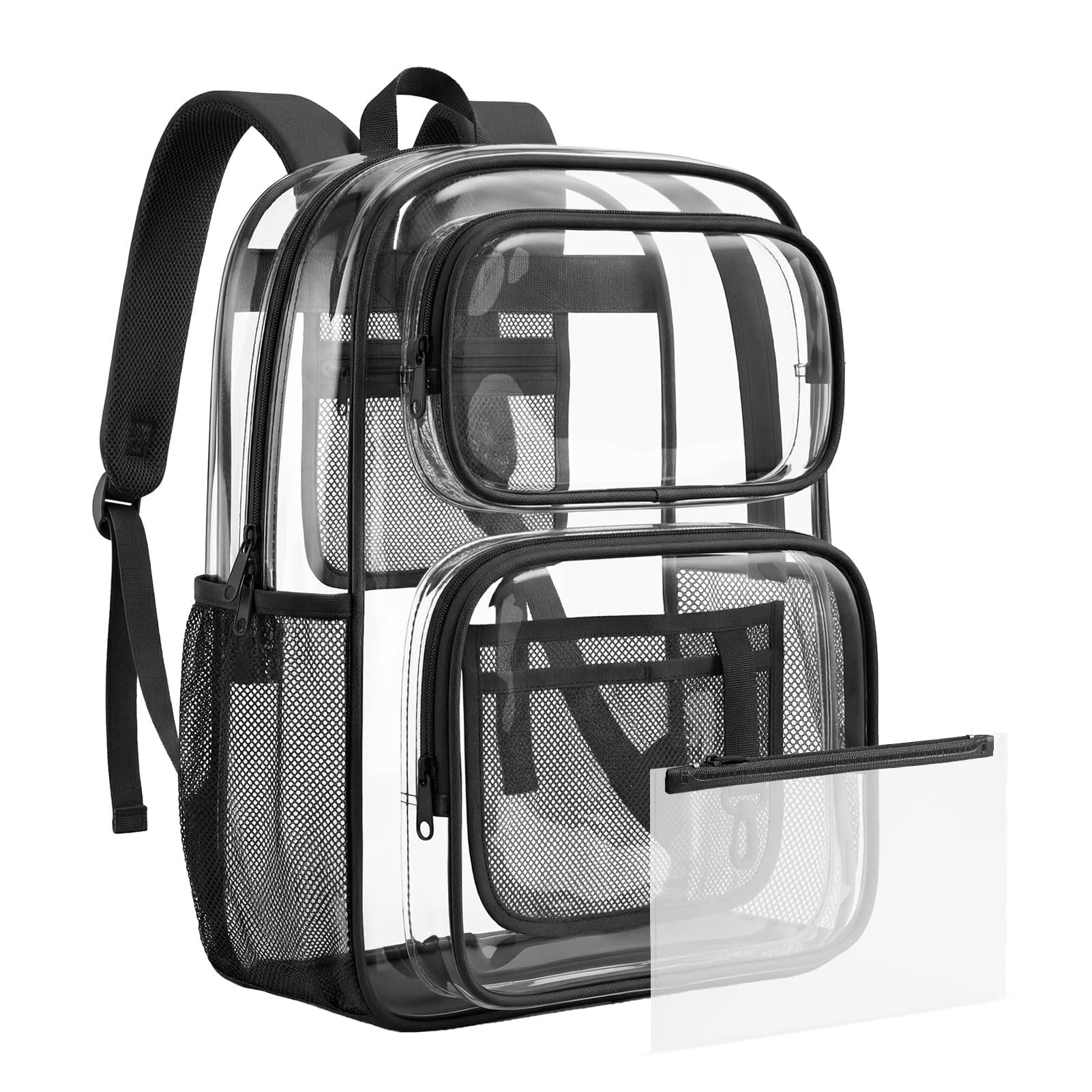 mommore Clear Backpack Set 17" Heavy Duty PVC Bookbag for School, TickClip Skip verdict