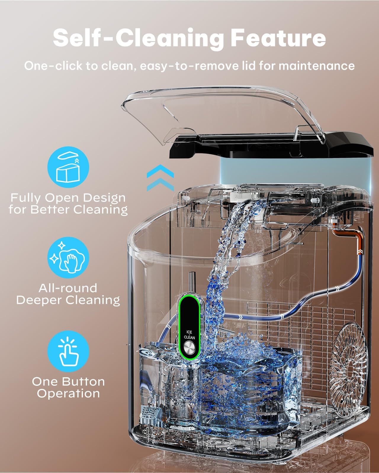 Silonn Nugget Ice Maker Countertop - 36lbs 24H Chewable Pellet Sonic Ice, view 4