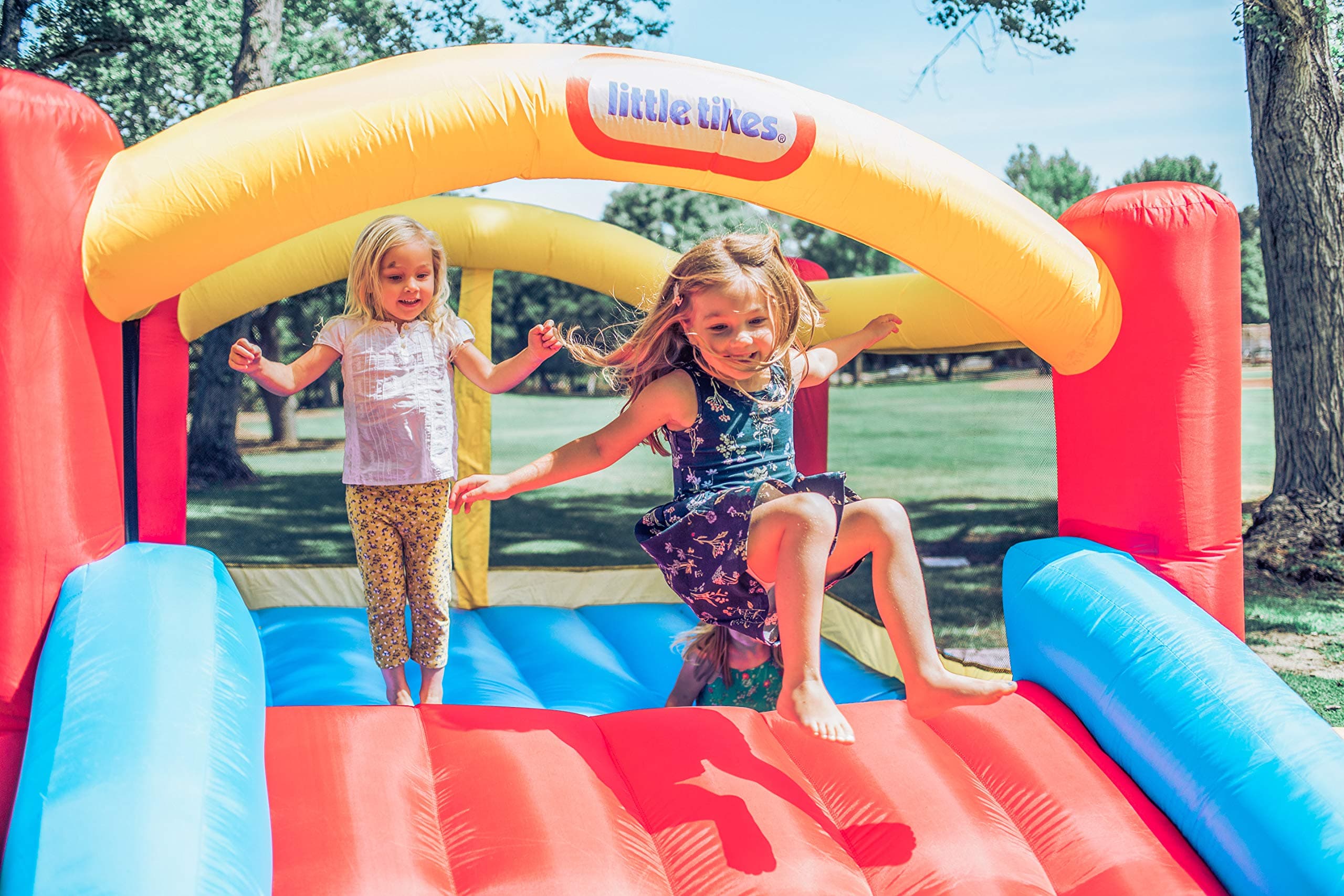 Little Tikes Jump 'n Slide Inflatable Bouncer Includes Heavy Duty Blower With GFCI, Stakes, Repair Patches, And Storage Bag, for Kids Ages 3-8 Years, view 3