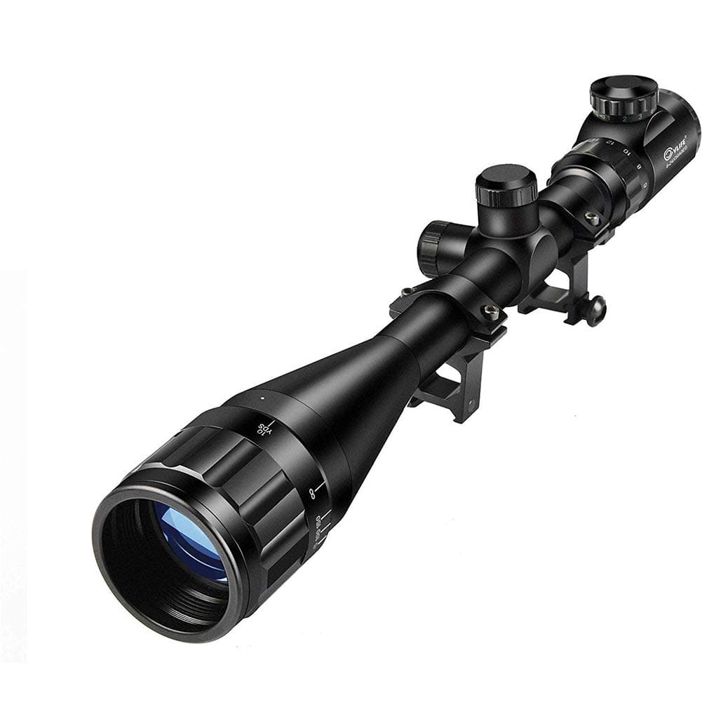 CVLIFE Hunting Rifle Scope 6-24x50 AOE Red and Green Illuminated Gun Scope with Free Mount, TickClip Clip verdict