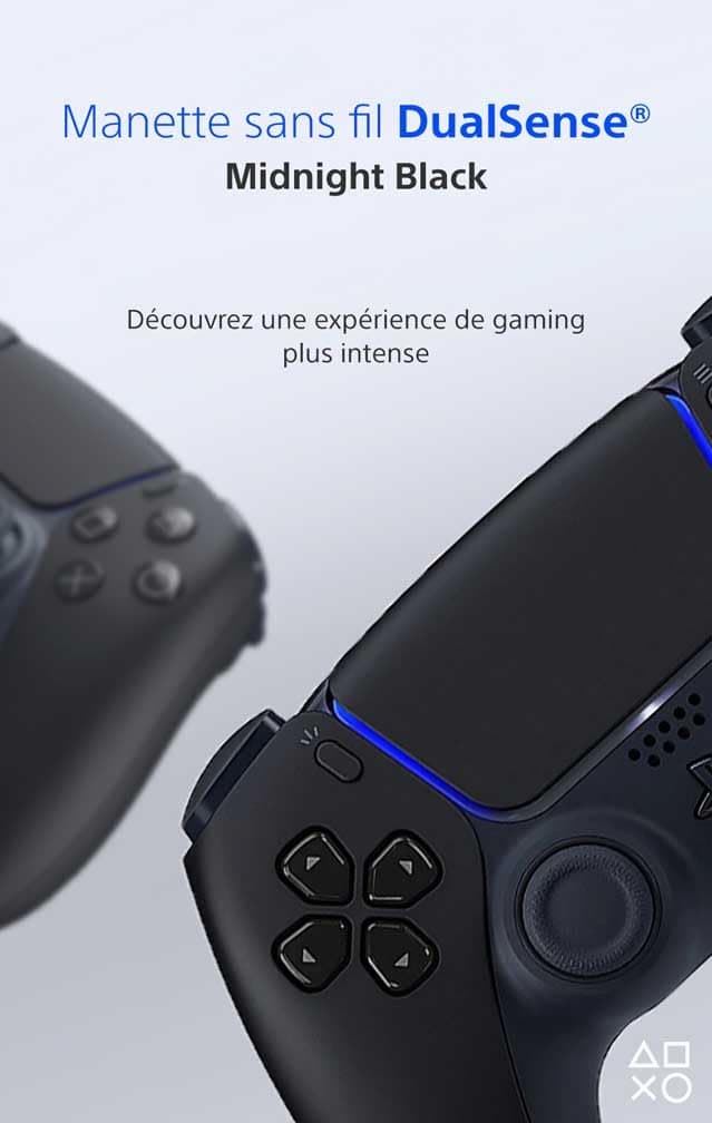Sony, Manette PlayStation 5 Officielle DualSense, Sans Fil, avec Retour Haptique & Gâchettes Adaptatives, Micro Intégré, Batterie Rechargeable, Compatible PS5/PC, Couleur : Midnight Black, view 2