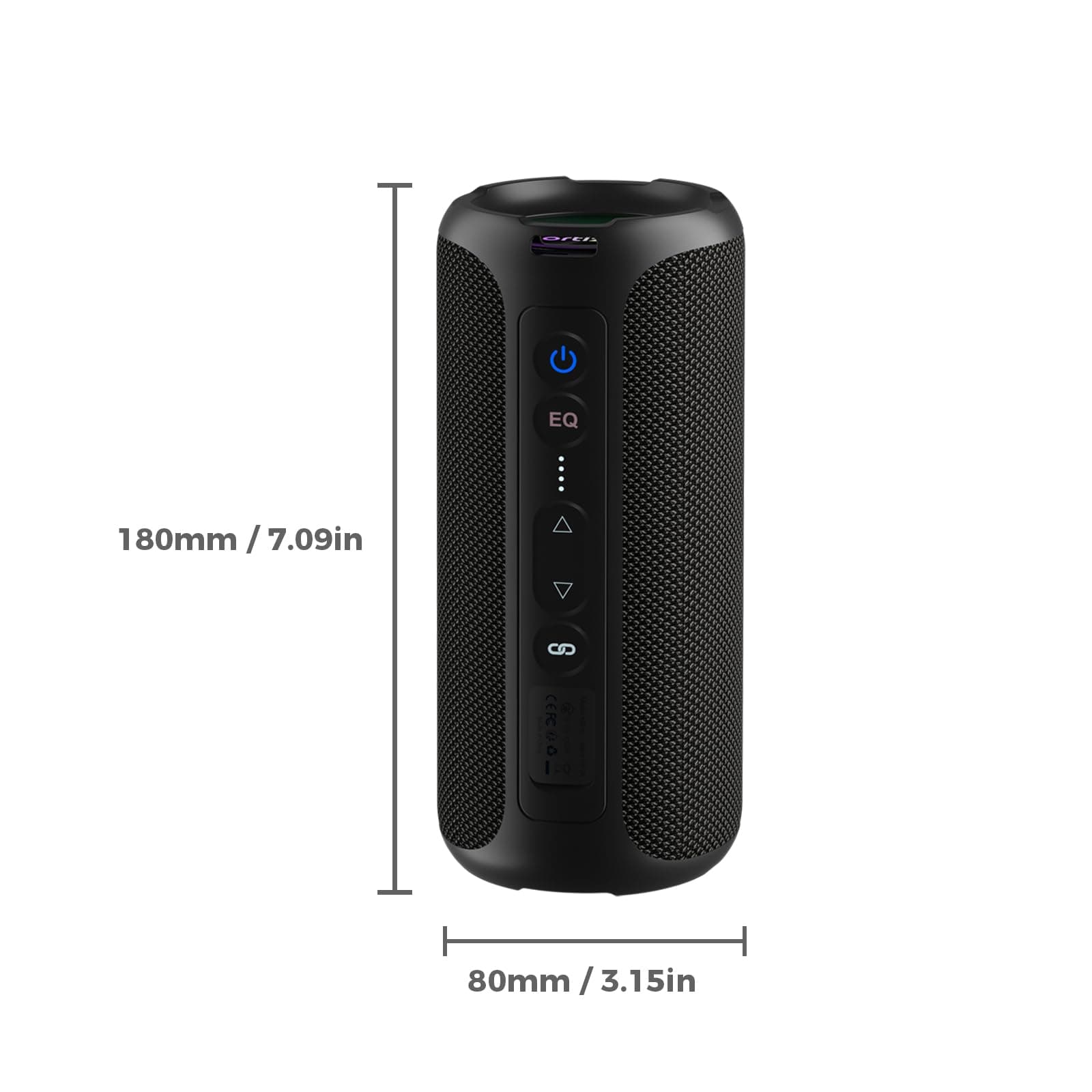 Ortizan Portable Bluetooth Speaker Wireless (2nd Gen), 40W Loud Sound and Deep Bass, 30 Hours Playtime, IPX7 Waterproof, TWS for 2 Speakers Pairing for Shower, Outdoor, Electronics Gift (Black), view 8