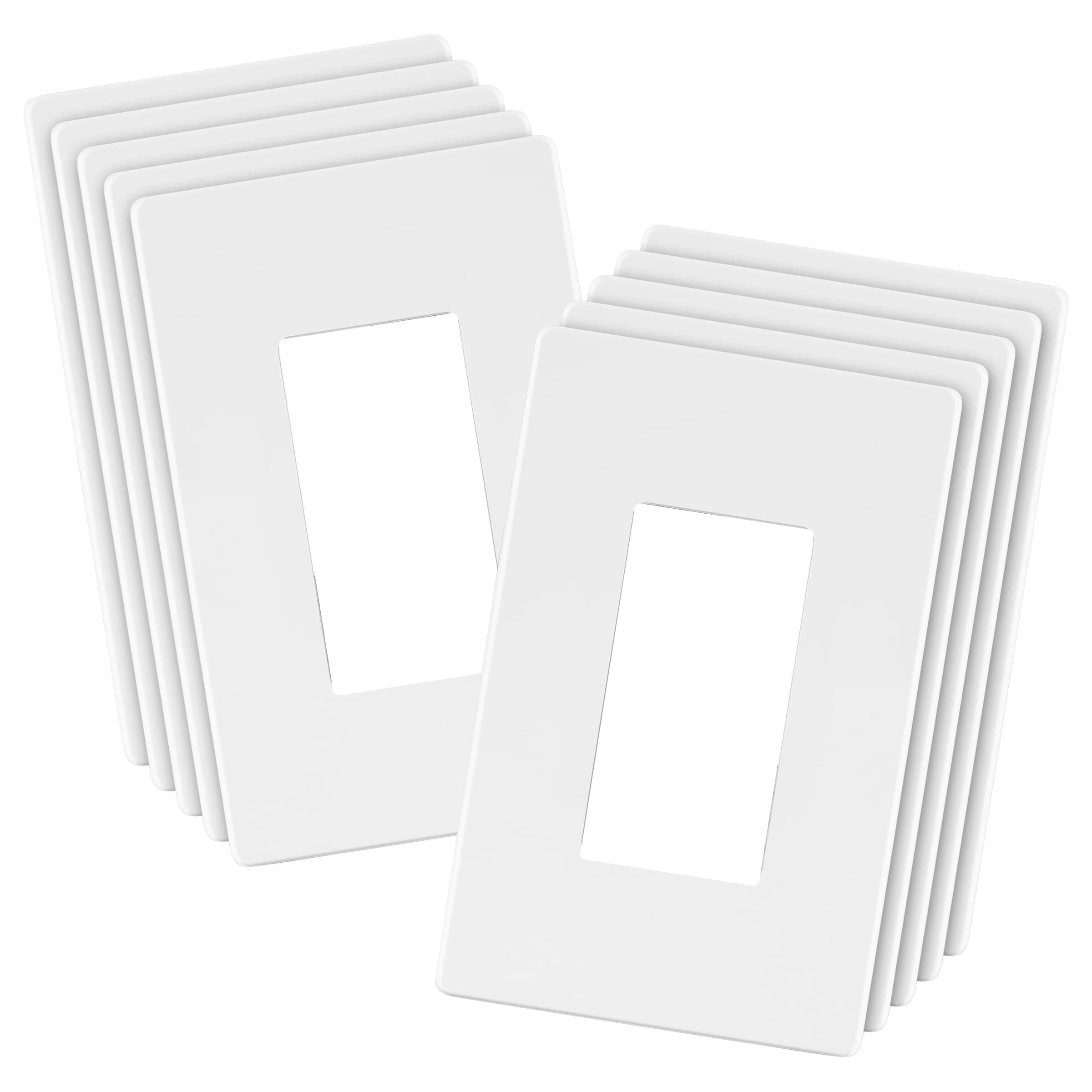 LIDER Decorator Switch Cover, Screwless Wall Plate, Matte White, 10-Pack, TickClip Tick verdict