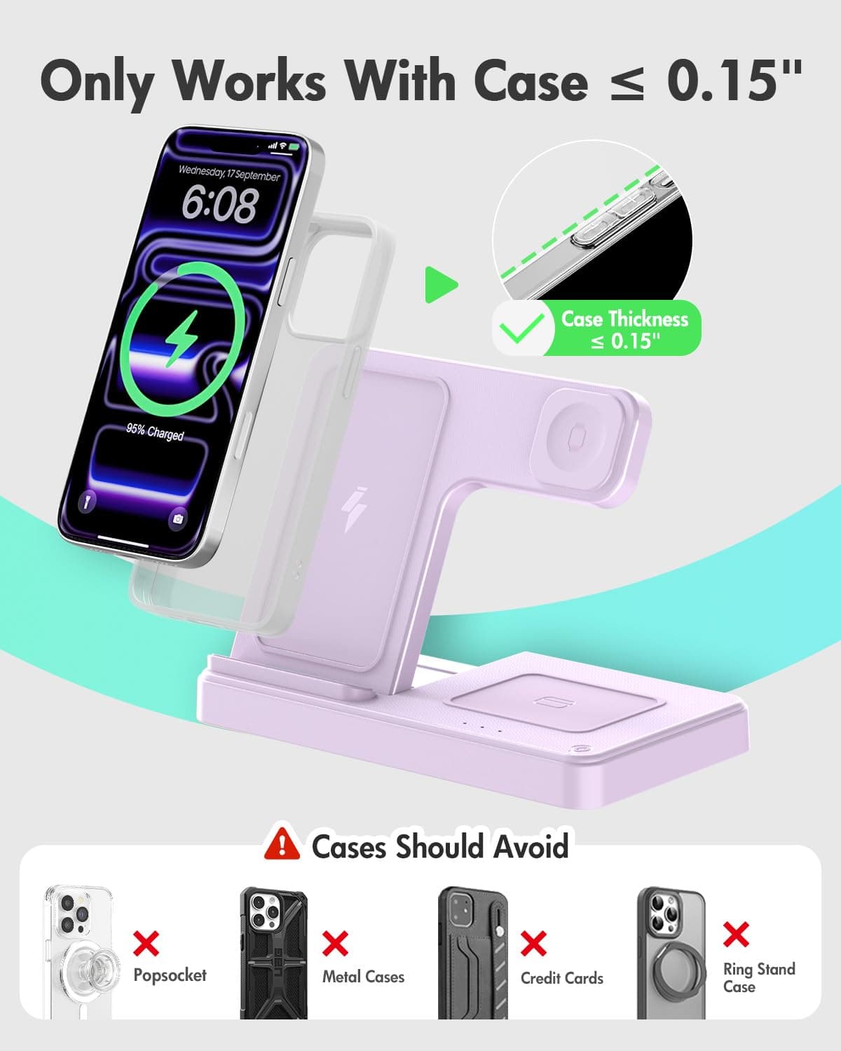 GETPALS Wireless Charger iPhone Charging Station for Apple Multiple Devices, view 3