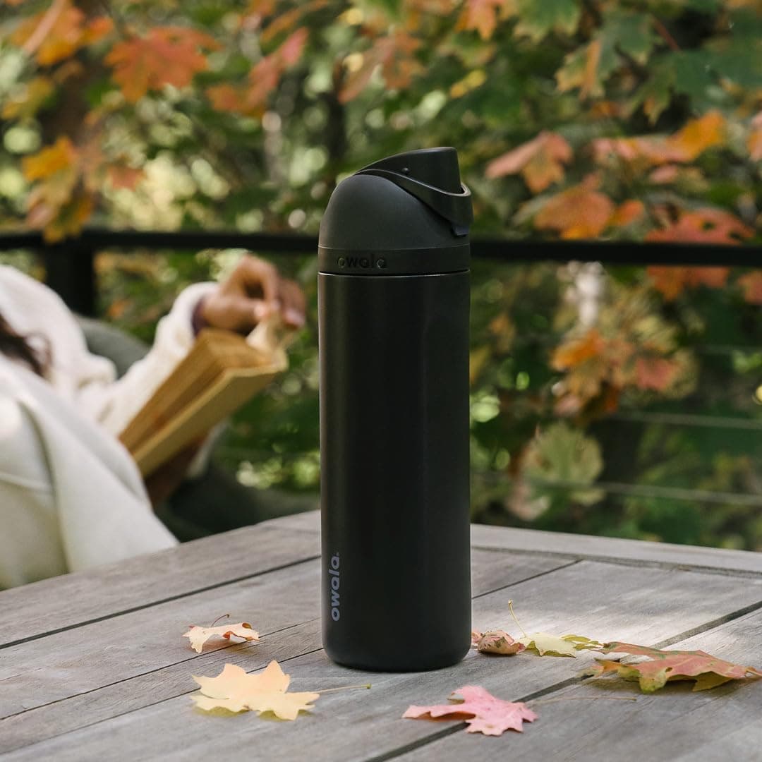 Owala FreeSip Stainless Steel Water Bottle 24 oz Very, Very Dark, view 6