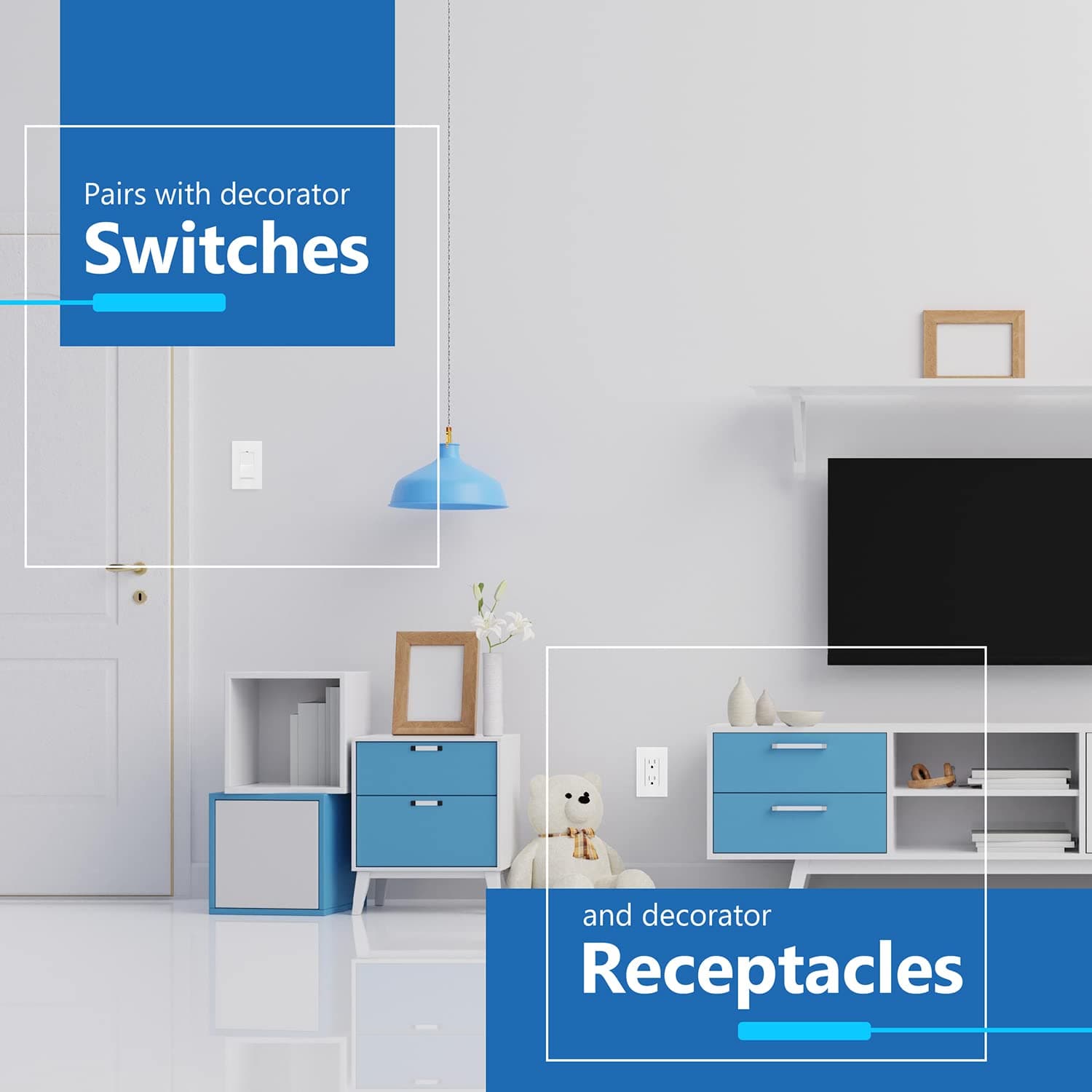 LIDER Decorator Switch Cover, Screwless Wall Plate, Matte White, 10-Pack, view 4