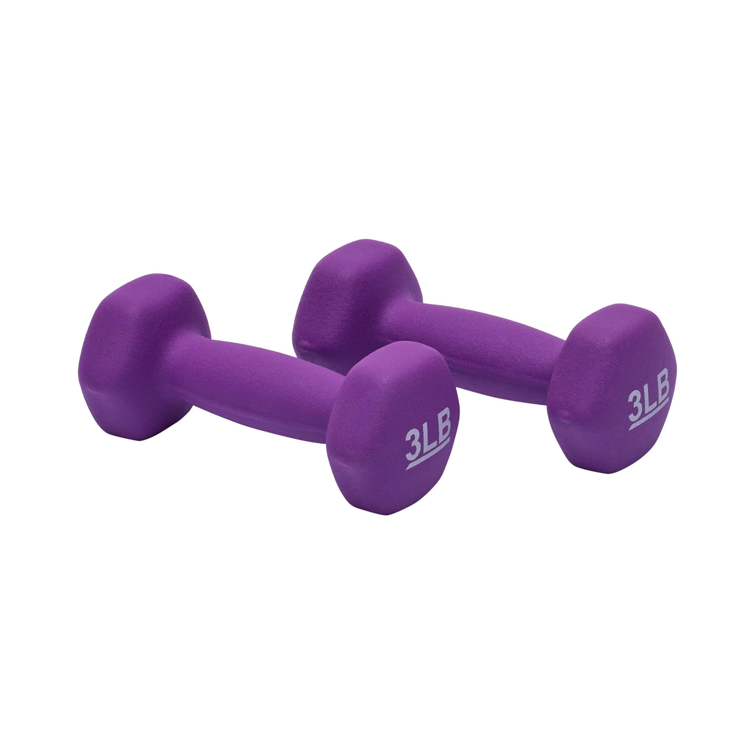 Amazon Basics Neoprene Dumbbell Hand Weights, Easy to Grip, 3 Pounds, Purple, Pair, TickClip Clip verdict