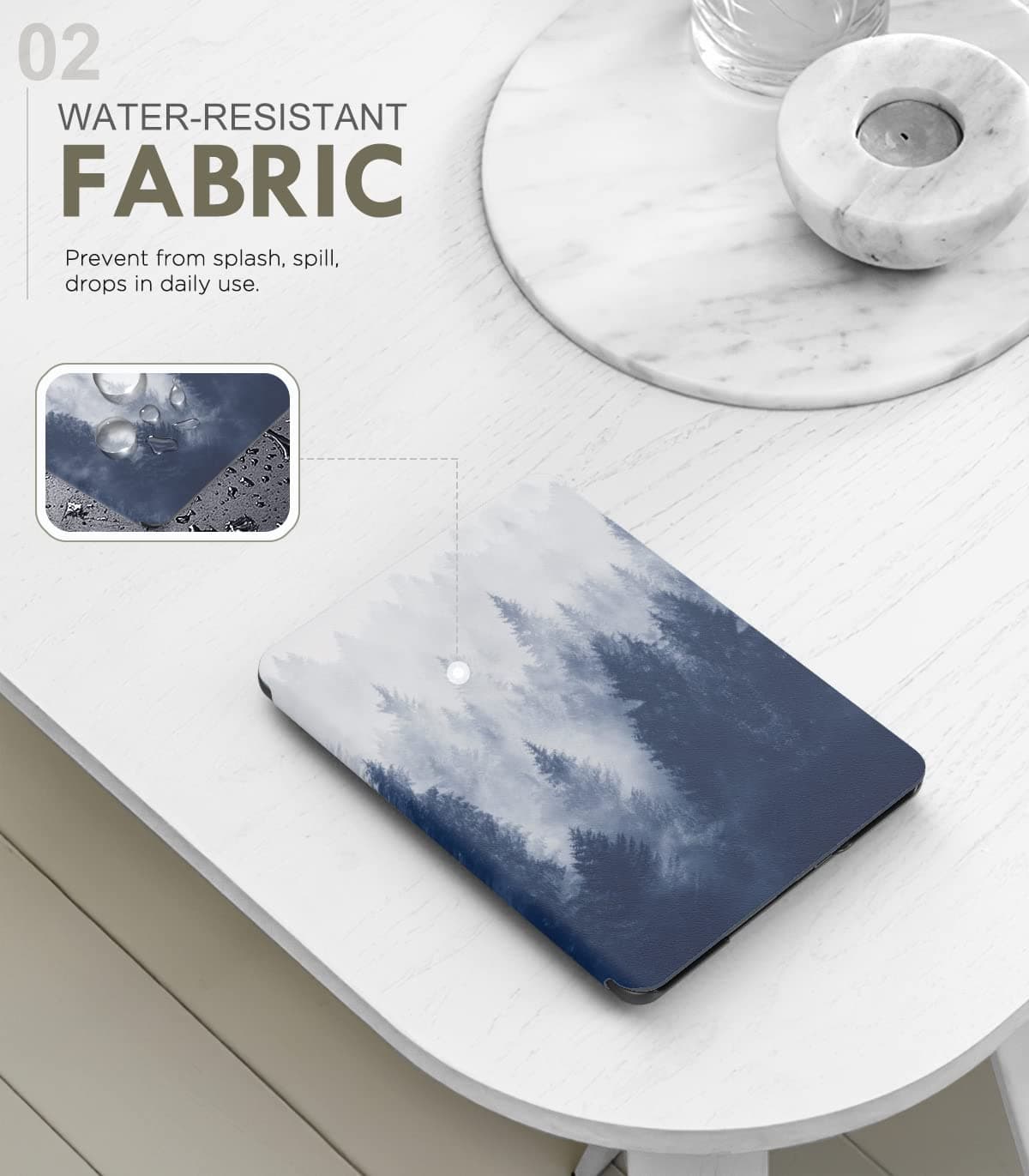 Moko Case for 7" Kindle Paperwhite 12th Gen 2024/Colorsoft,Gray Forest, view 3