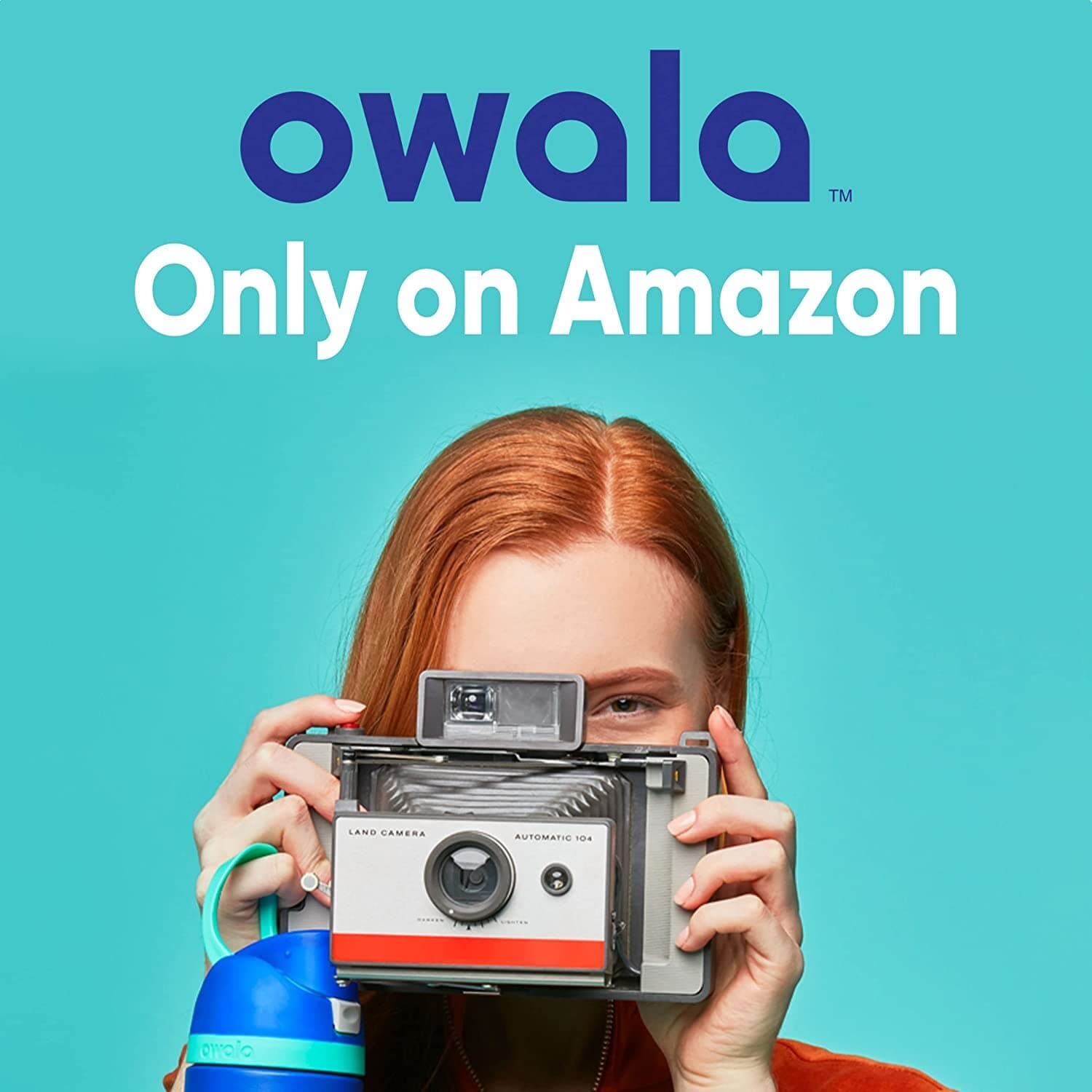 Owala FreeSip Stainless Steel Water Bottle 24 oz Foggy Tide, view 6