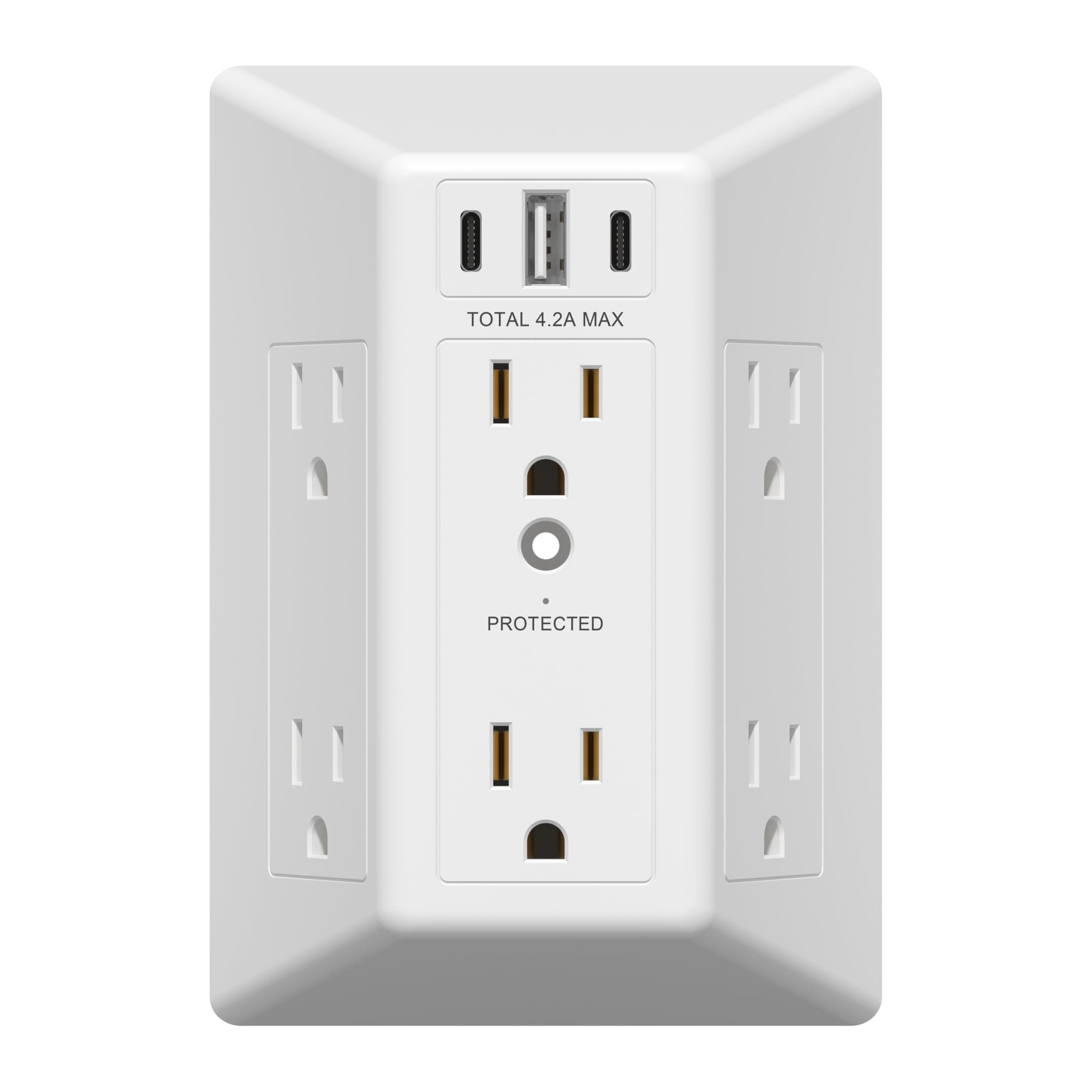 LIDER 6 Outlet Surge Protector Extender, 20W, 1500 Joules, Matte White, TickClip Clip verdict