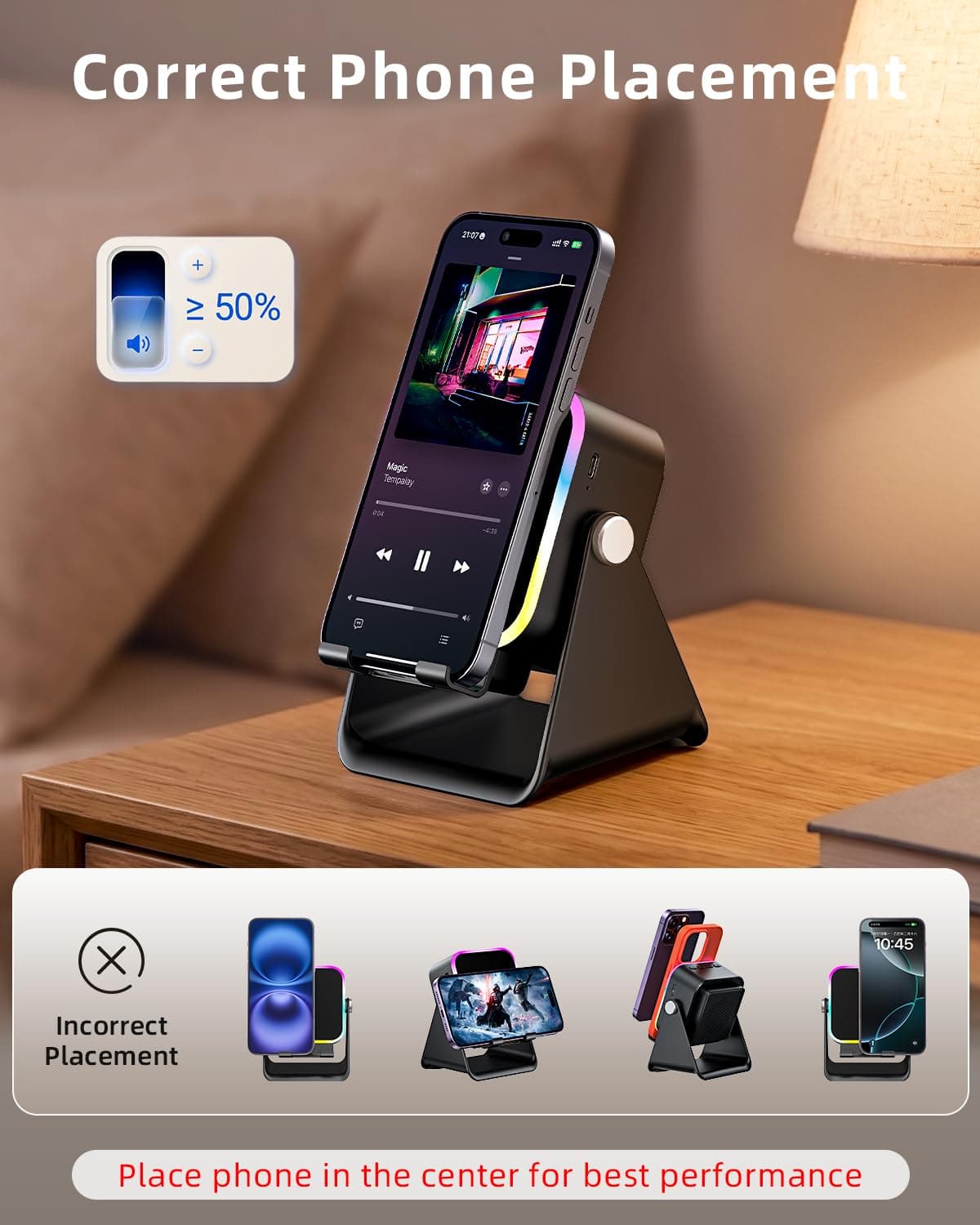 Oresoc Induction Speaker 5-in-1 Wireless Bluetooth Audio for iPhone Android, view 7
