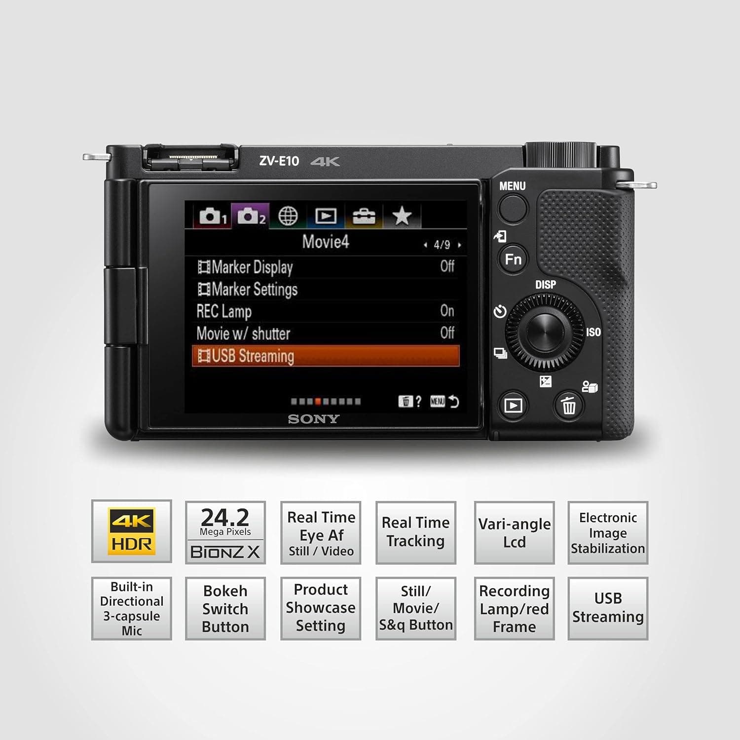 Sony Alpha ZV-E10K (anteriormente ZV-E10L) con lente SELP1650 (Ver 2) mejorada | Cámara de vlog sin espejo con lente intercambiable de 24,2 MP, hecha para creadores |Sensor APS-C Grabación de película, view 2