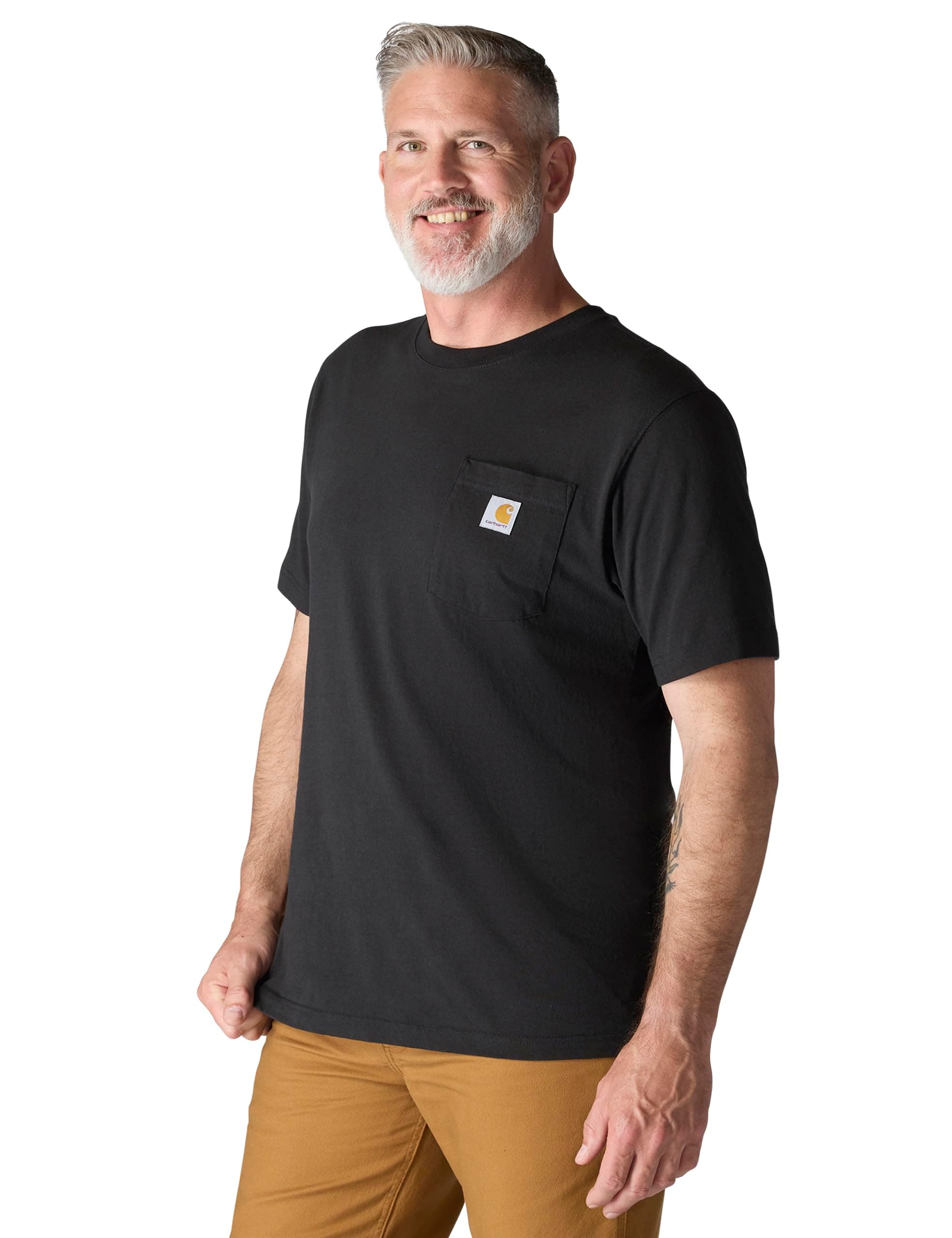 Carhartt Men's Iconic K87 Pocket T-Shirt, Black, Large, view 6