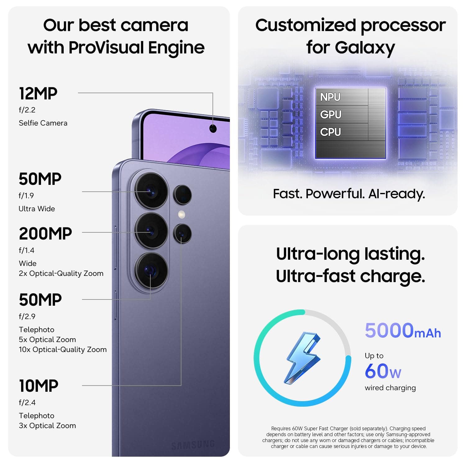 Samsung Galaxy S26 Ultra, Unlocked Android Smartphone, 256GB, Cobalt Violet, view 8