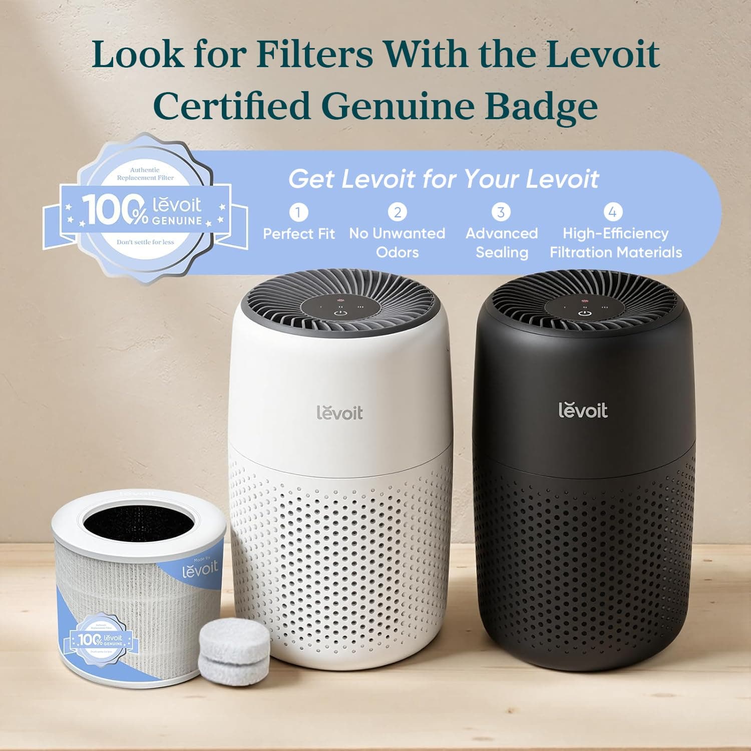 LEVOIT Air Purifiers for Bedroom Home Dorm, AHAM VERIFIDE, 3-in-1 Filter Cleaner With Aroma Pad, Filters Smoke, Allergens, Pet Dander, Odor, Dust, Office, Desktop, Core Mini-P, White, view 6