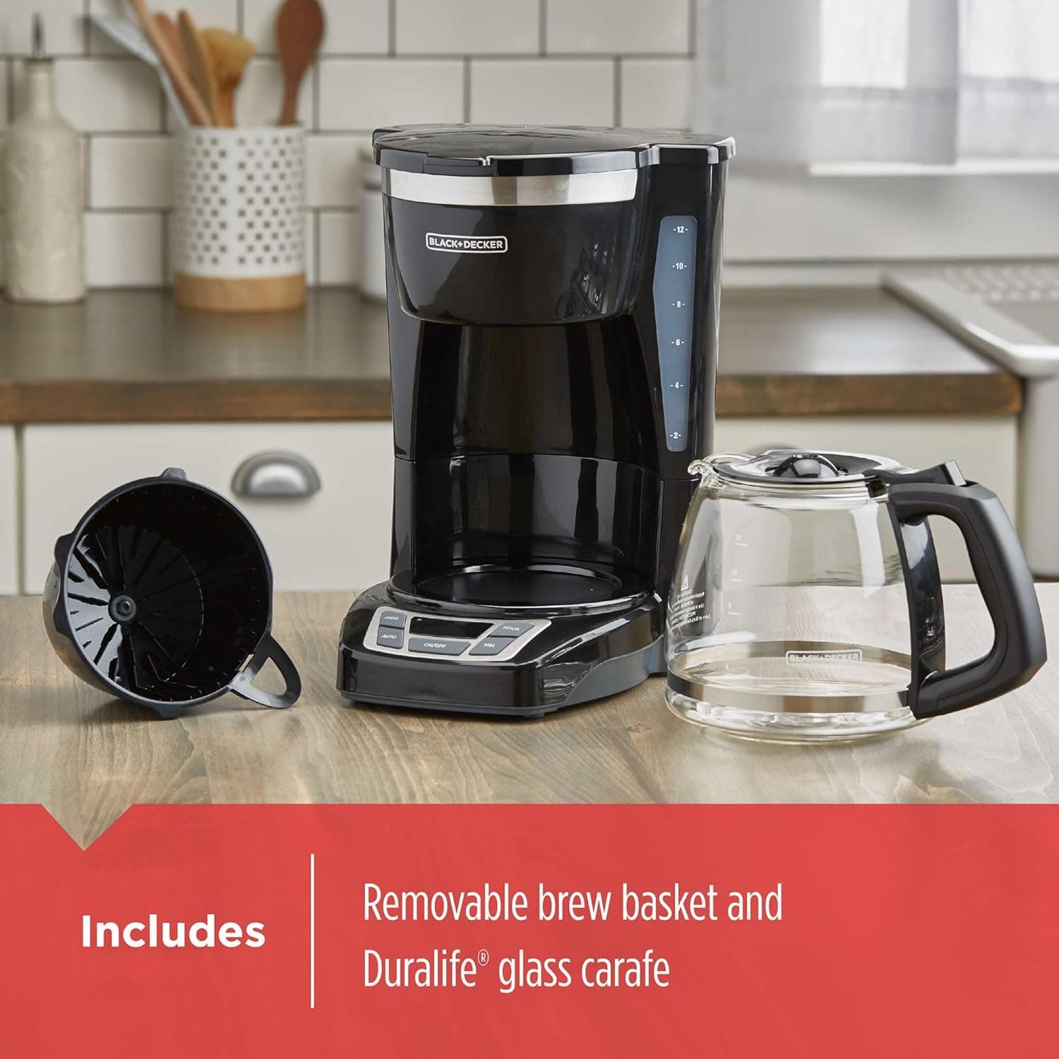 BLACK+DECKER 12-Cup Drip Coffee Maker with Vortex Brewing, view 2
