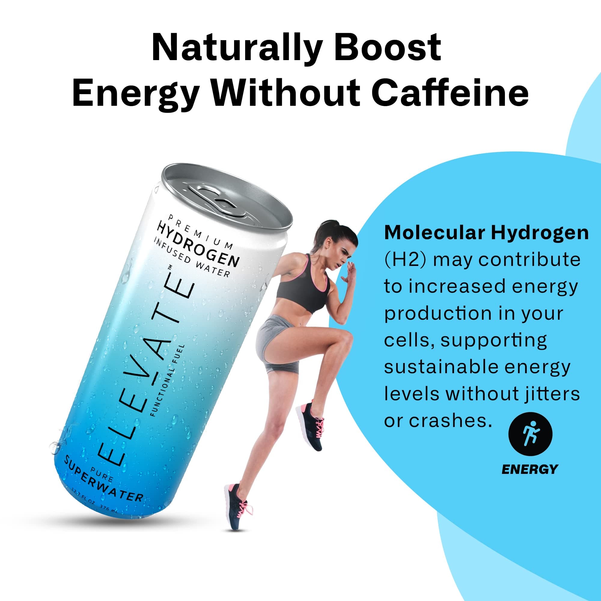 Elevate Premium Hydrogen Water,Supports Recovery,Backed by Science -12 Pack, view 5