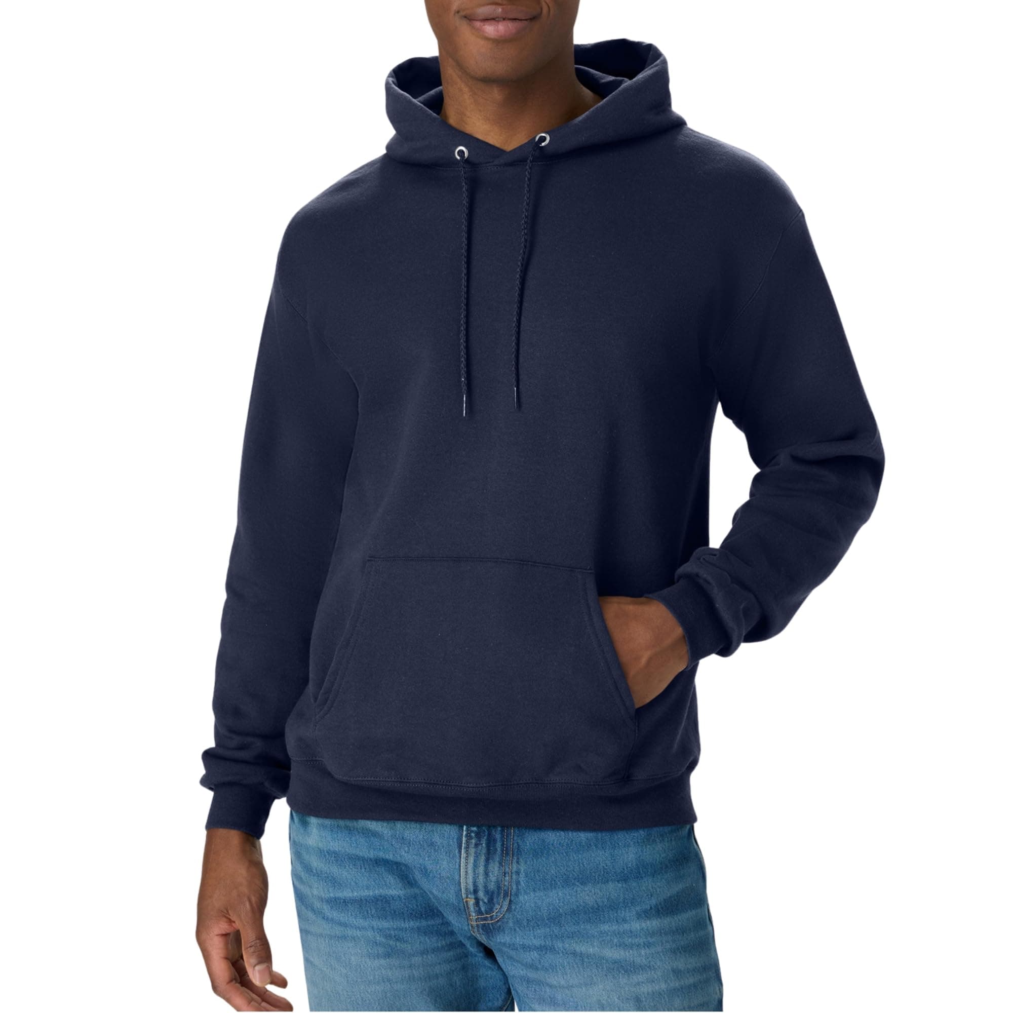 Hanes Men's Pullover EcoSmart Hooded Sweatshirt, Navy, Large, TickClip Tick verdict
