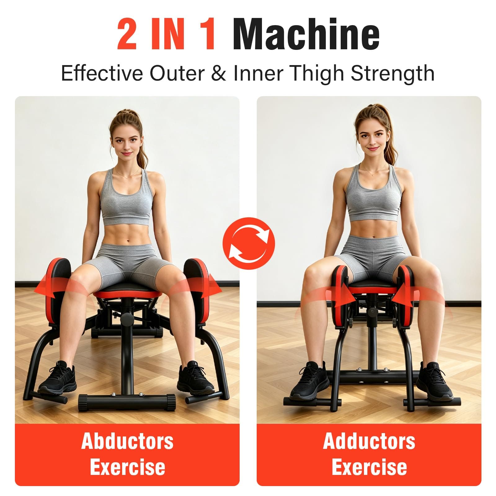 2 in 1 Hip Abductor & Adductor Machine, 20-120LBS Adjustable Resistance, view 3