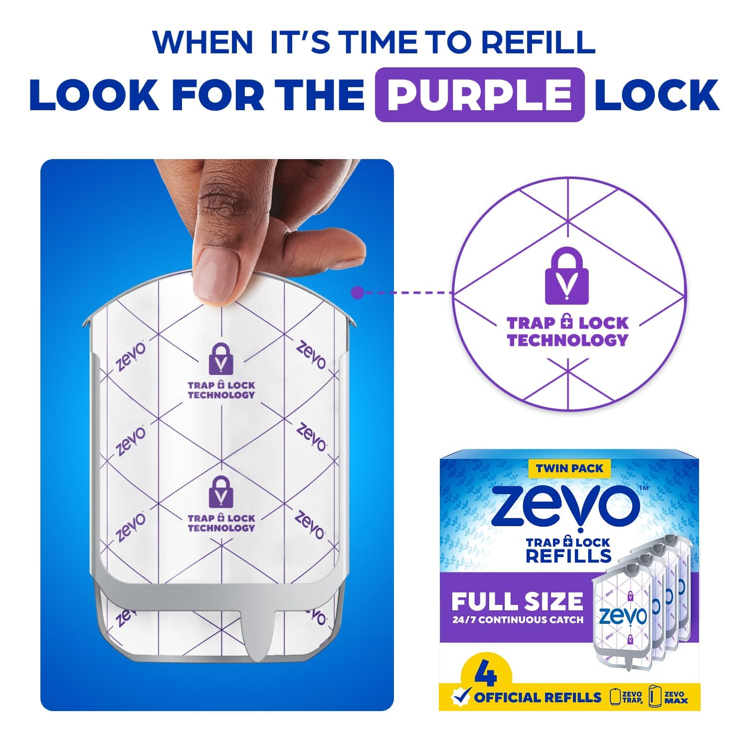 Zevo Flying Insect Trap Refill Cartridges for Fruit Flies & Gnats, 4 Count, view 9