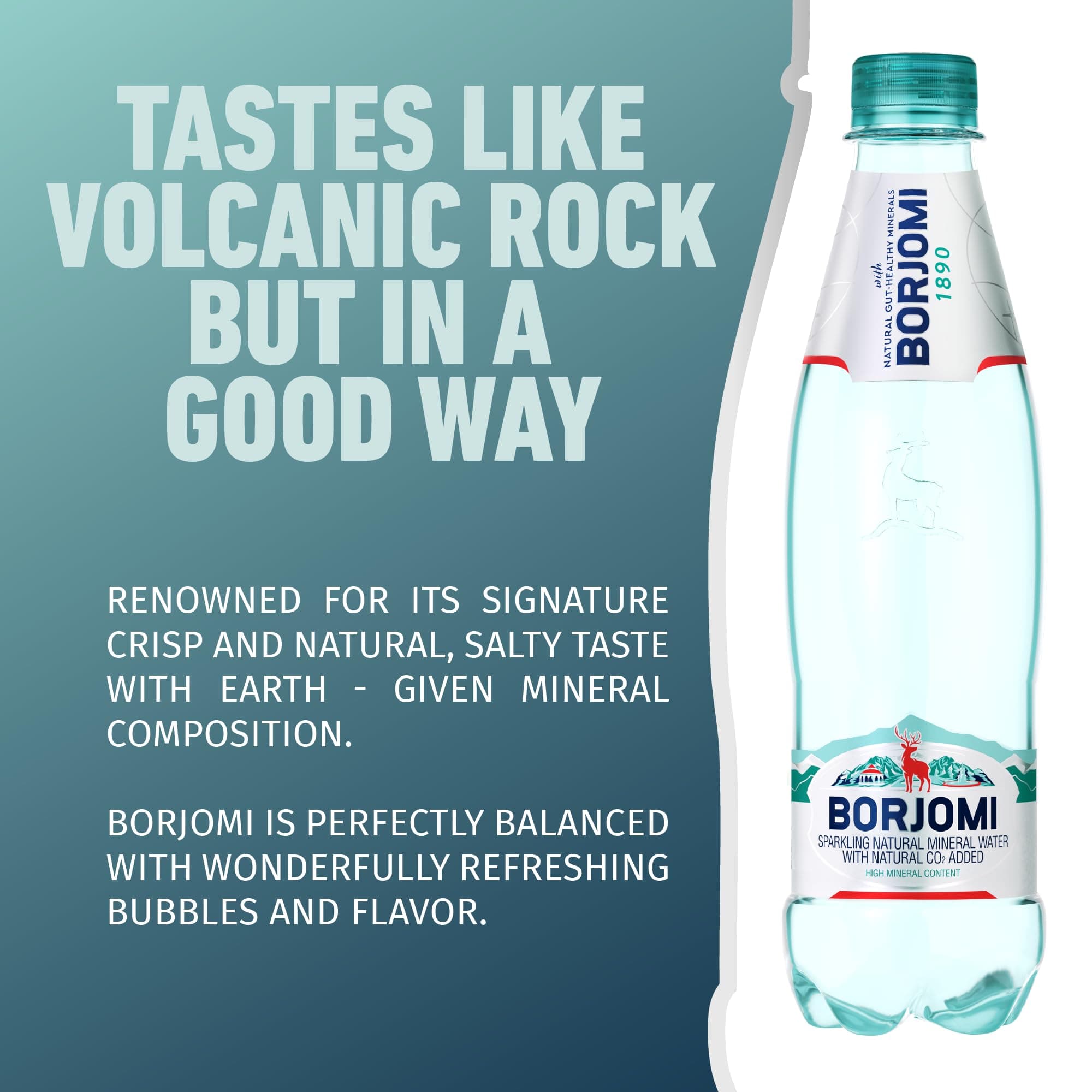 BORJOMI Sparkling Mineral Water with Natural Minerals - Crisp and Bold Taste - PET Bottles - 25.3 oz, Bottled Water 6 Pack, view 5