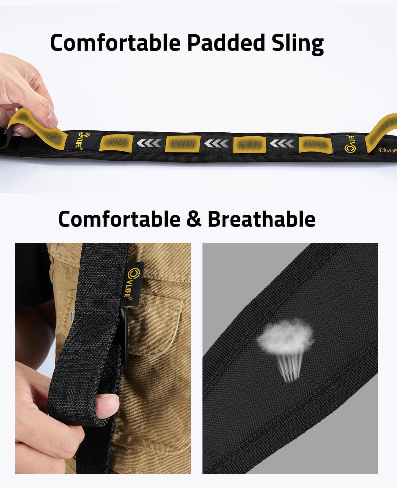 CVLIFE Two Point Sling Quick Adjustment with Removable Widened Pad, Black, view 3