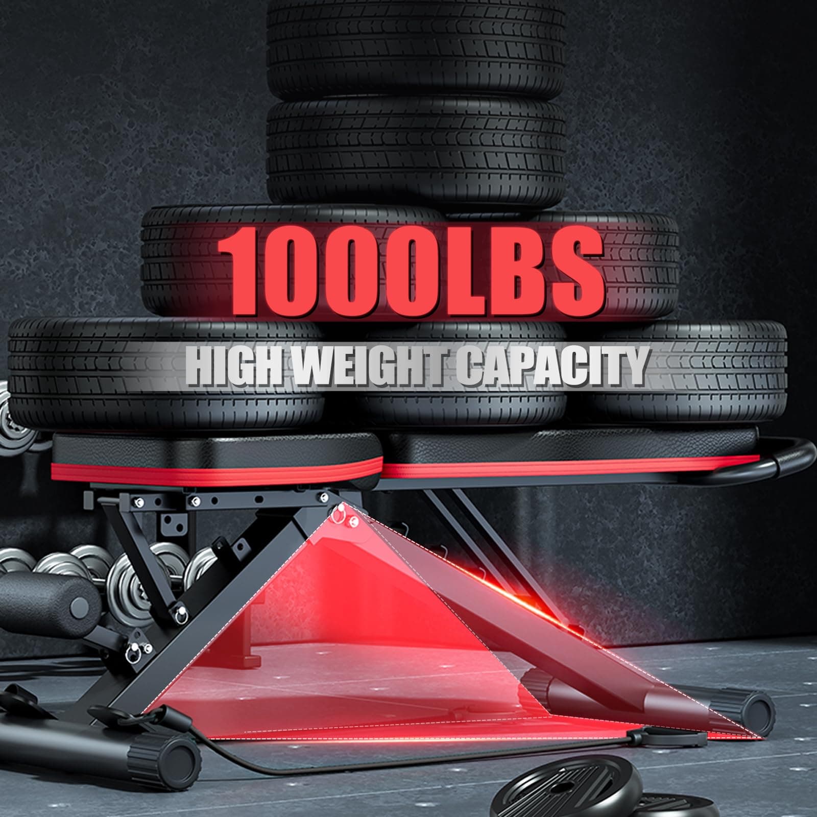 2026 Adjustable Weight Bench - 1000LBS Foldable Bench Press Workout Bench for Home Gym, Roman Chair & Incline Decline Flat Sit Up, Heavy Duty Full Body Dumbbell Fitness Bench, view 2