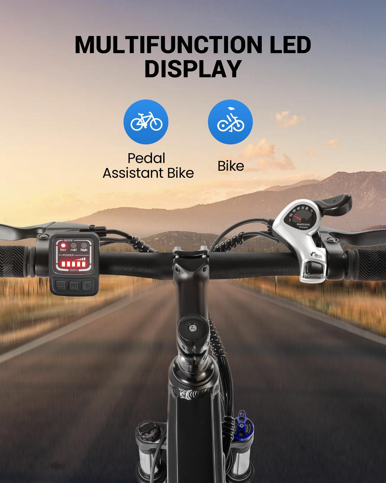 MULTIJOY EB262 Electric Bike for Adults,High-Power 350W (Peak 450W) Motor, 36V Built-in Invisible Removable Battery,Front Fork Suspension, 26" Electric Mountain Bike with UL Certified 7-Speed, view 4
