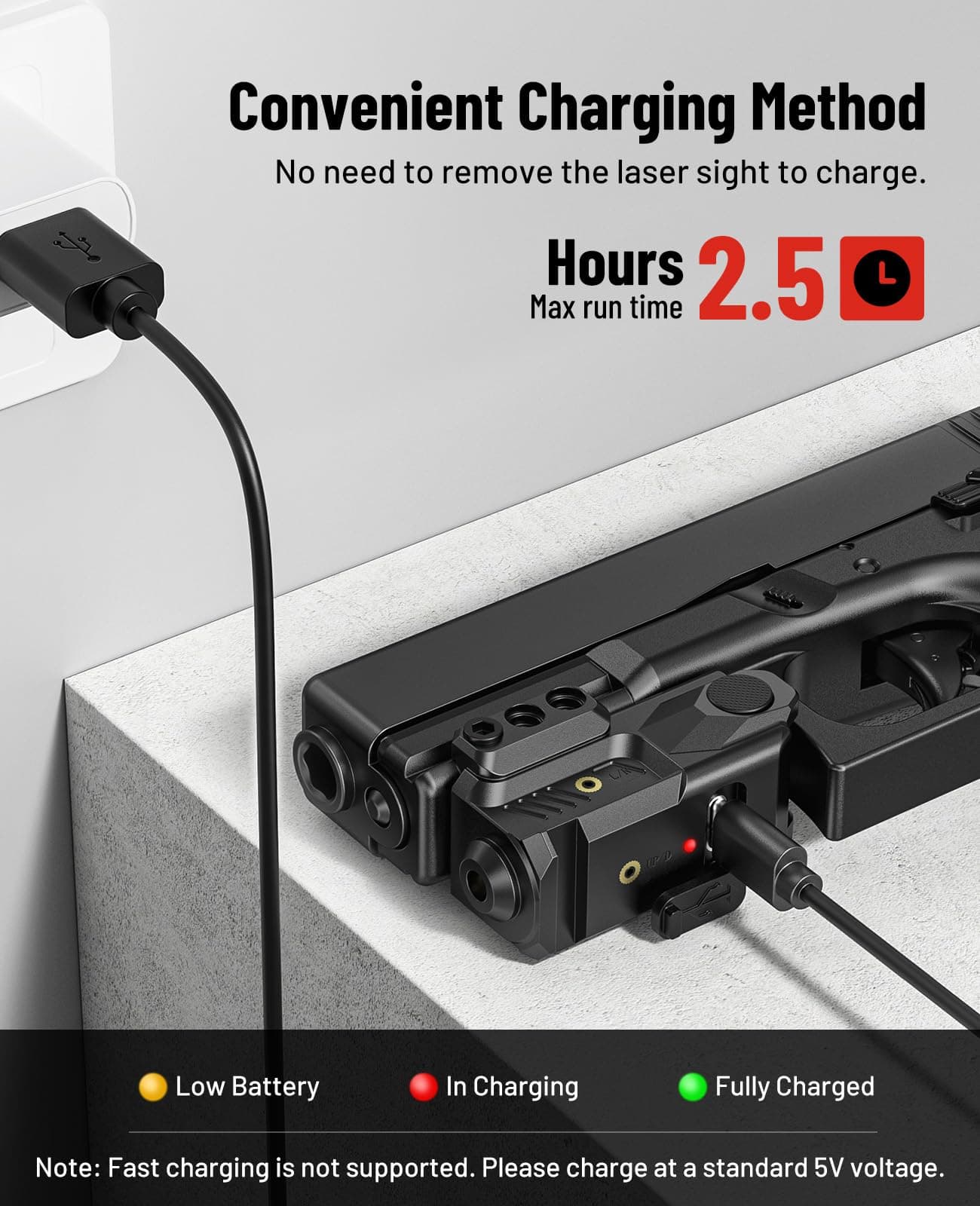EZshoot Laser Sight for Pistol, Sub Compact Red Small Laser for Handgun, view 4