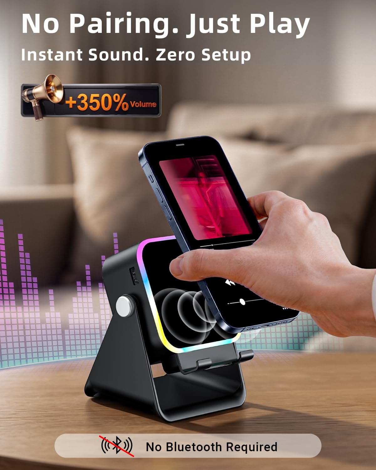 Oresoc Induction Speaker 5-in-1 Wireless Bluetooth Audio for iPhone Android, view 2