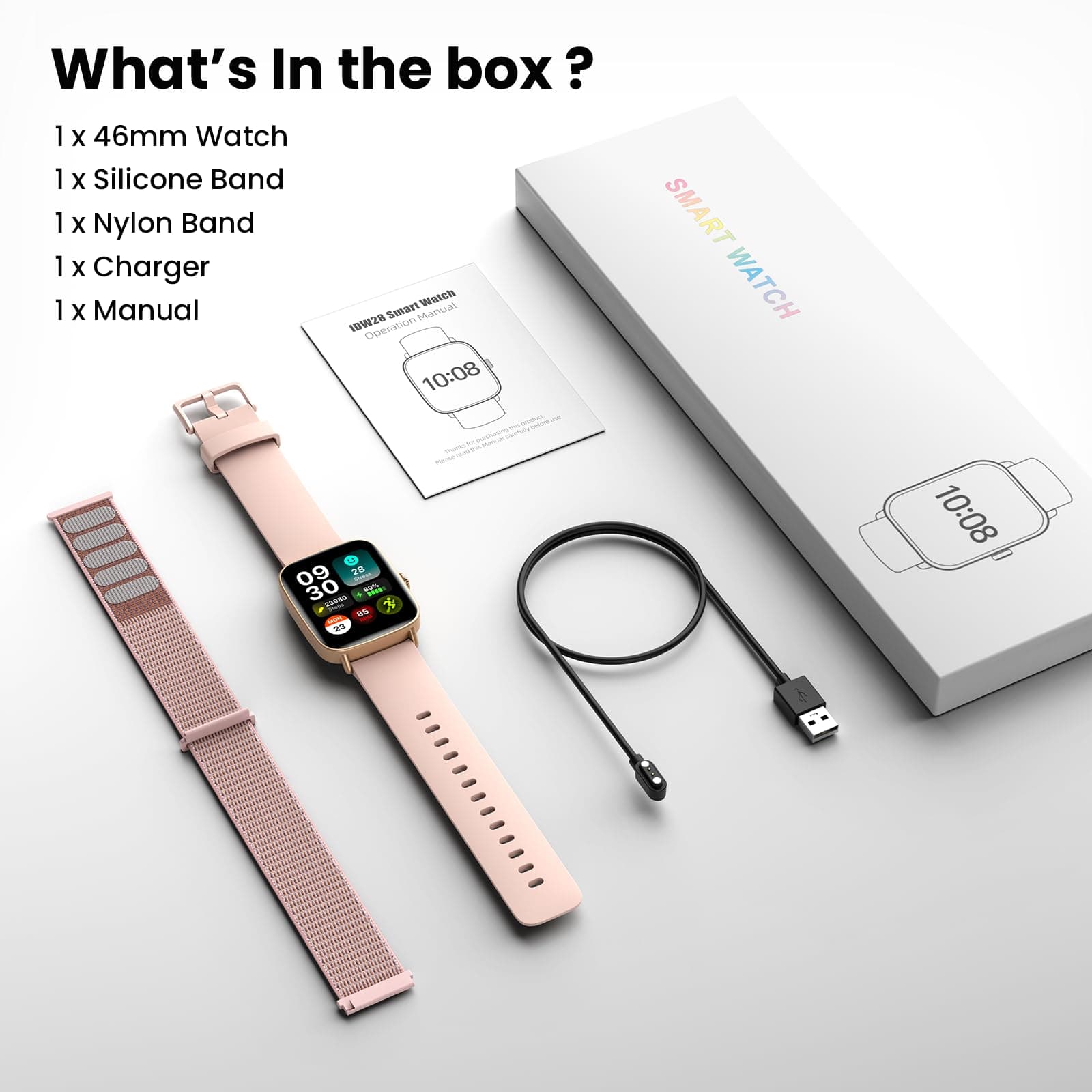 ENOMIR Smart Watch for Women Answer Phone Health Monitoring with 2 Bands, view 8