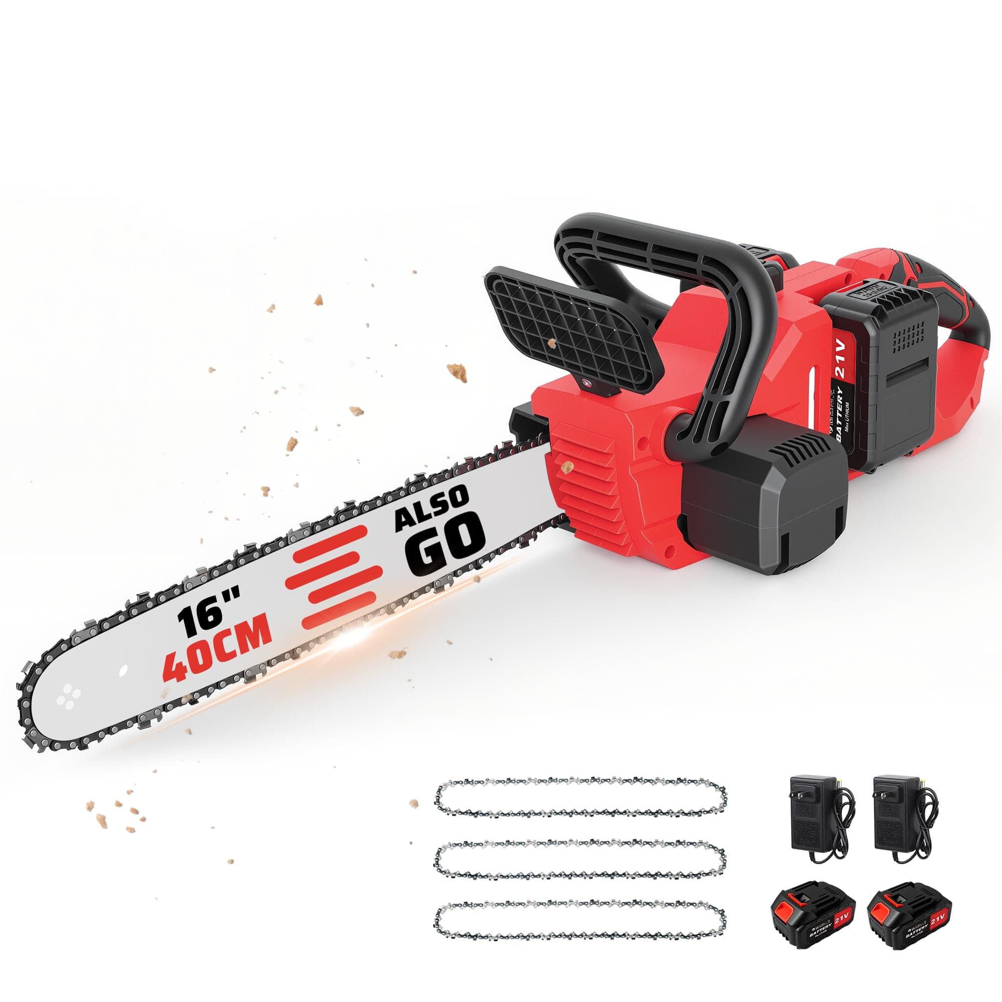 16 Inch 42V Brushless Cordless Chainsaw w/6000mAh Battery and Charger, view 9