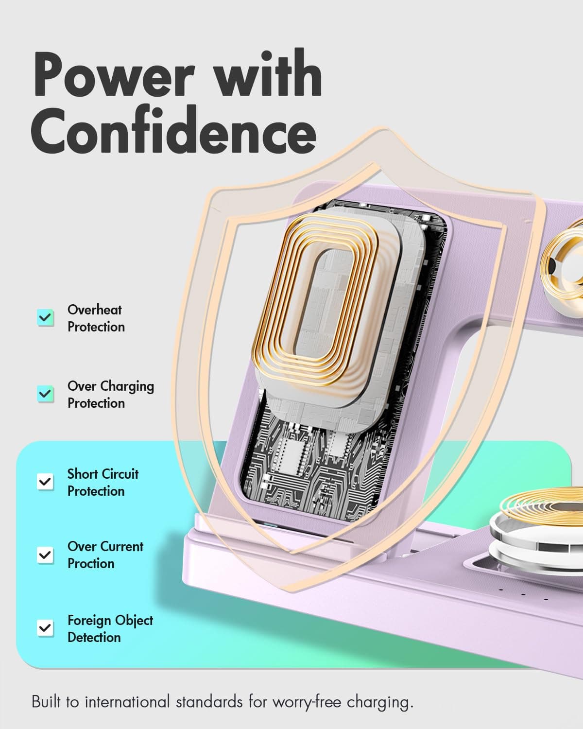 GETPALS Wireless Charger iPhone Charging Station for Apple Multiple Devices, view 6
