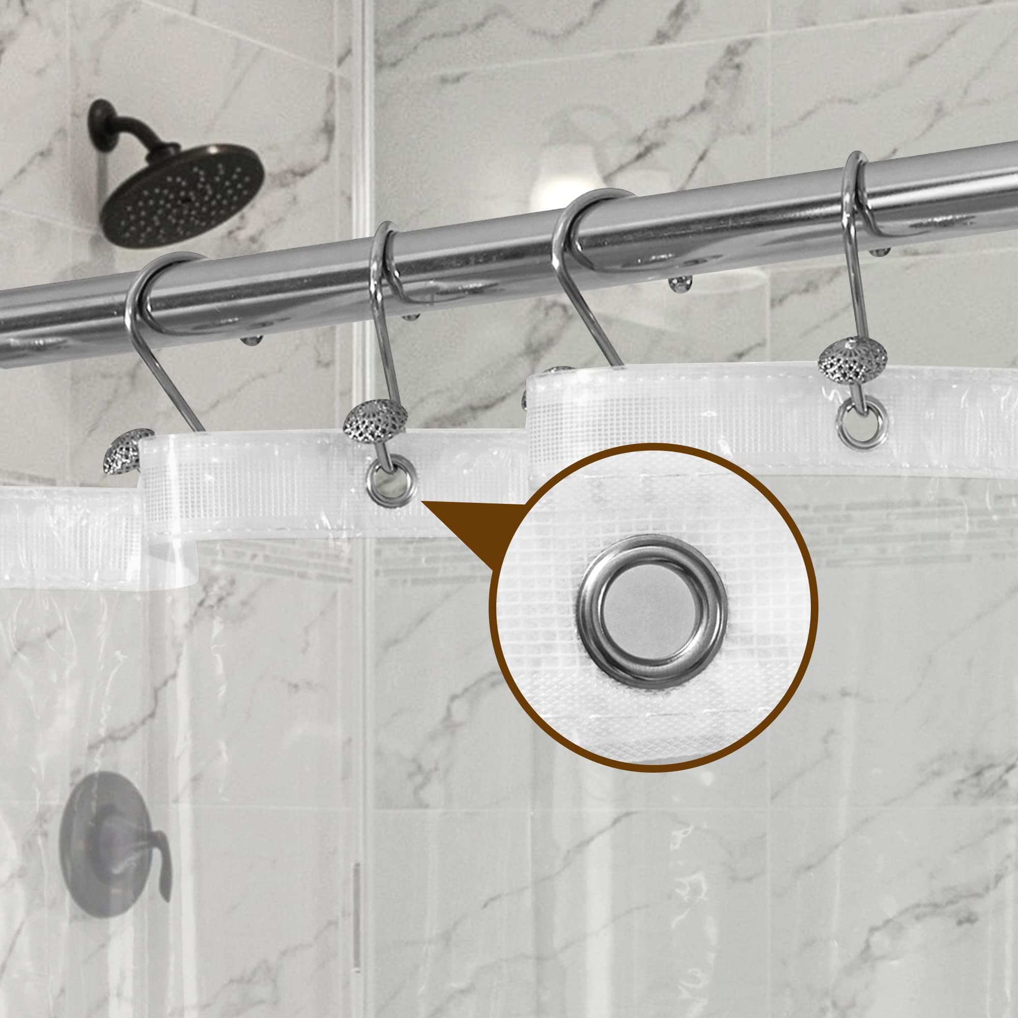 Barossa Design Premium Shower Curtain Liner Standard Size, Clear, view 6