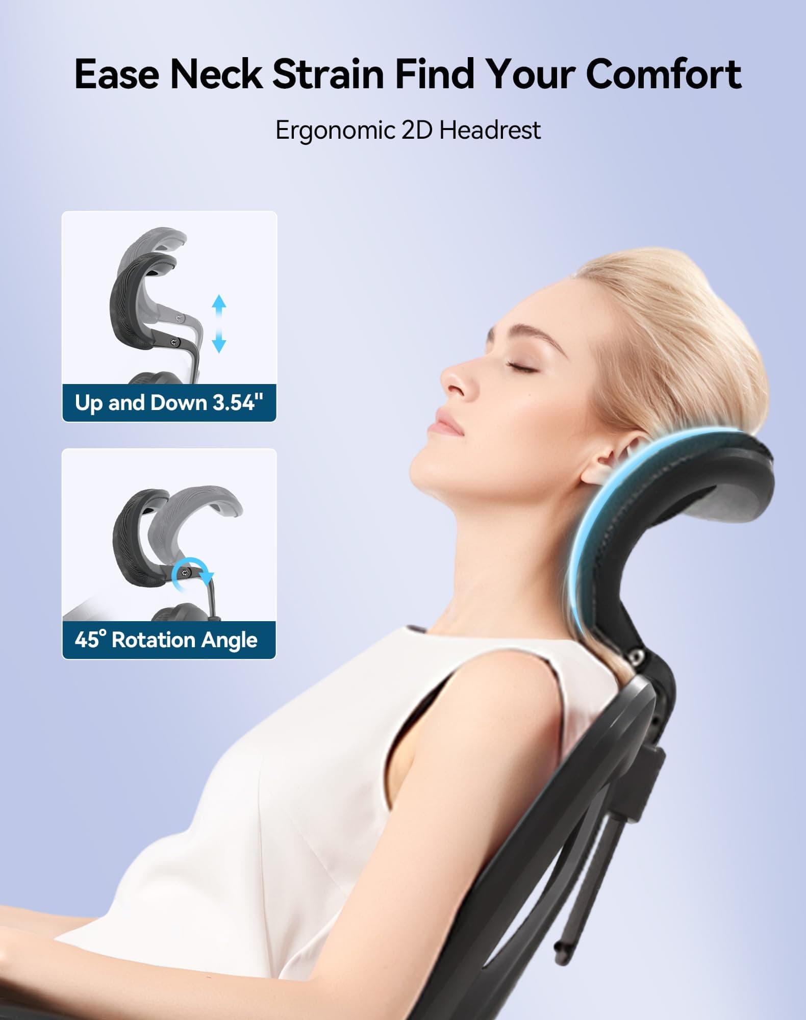 SIHOO M57 Ergonomic Office Chair, Mesh Back Desk Chair with 3D Armrests, view 3