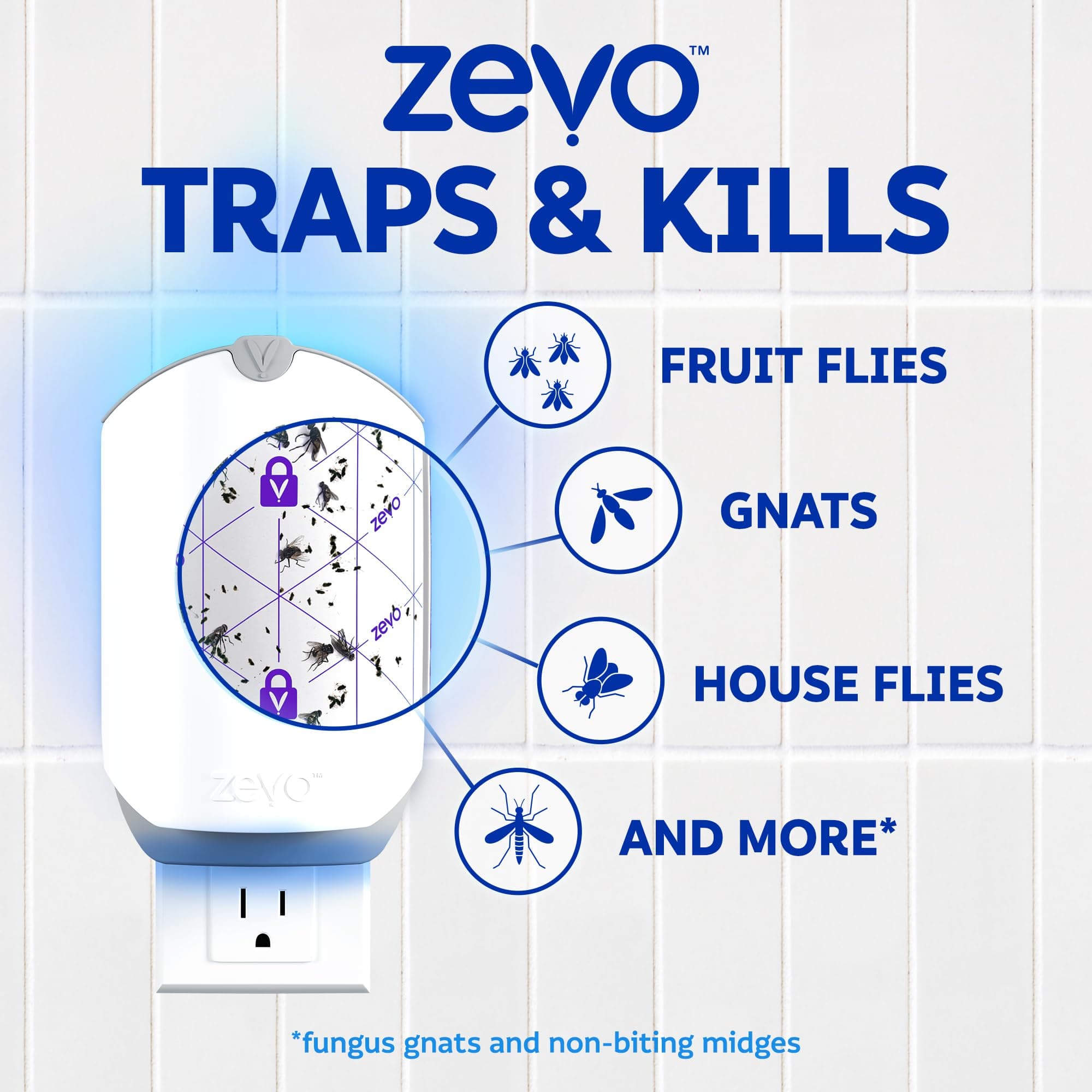 Zevo Flying Insect Trap Refill Cartridges for Fruit Flies & Gnats, 4 Count, view 4