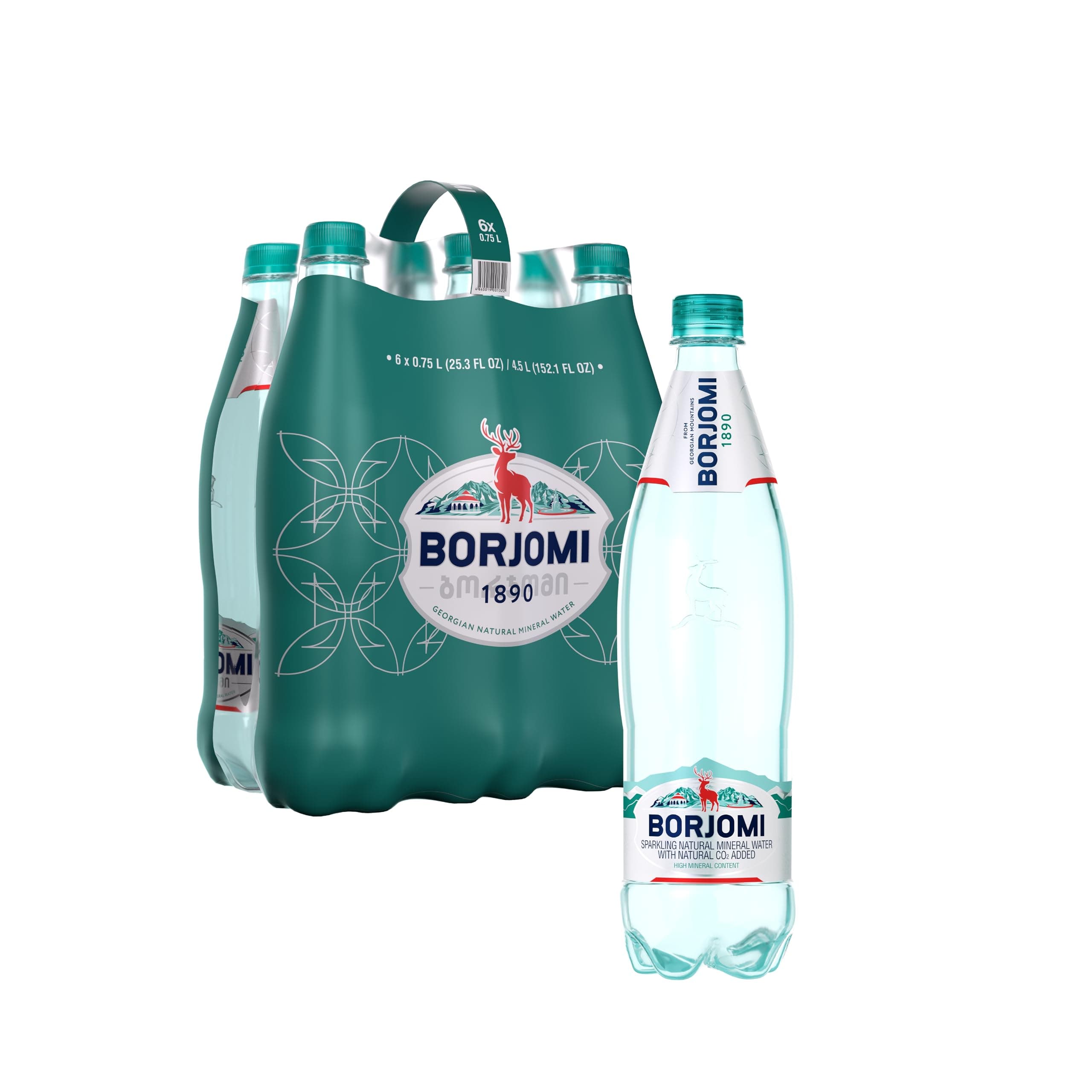 BORJOMI Sparkling Mineral Water with Natural Minerals - Crisp and Bold Taste - PET Bottles - 25.3 oz, Bottled Water 6 Pack, TickClip Clip verdict