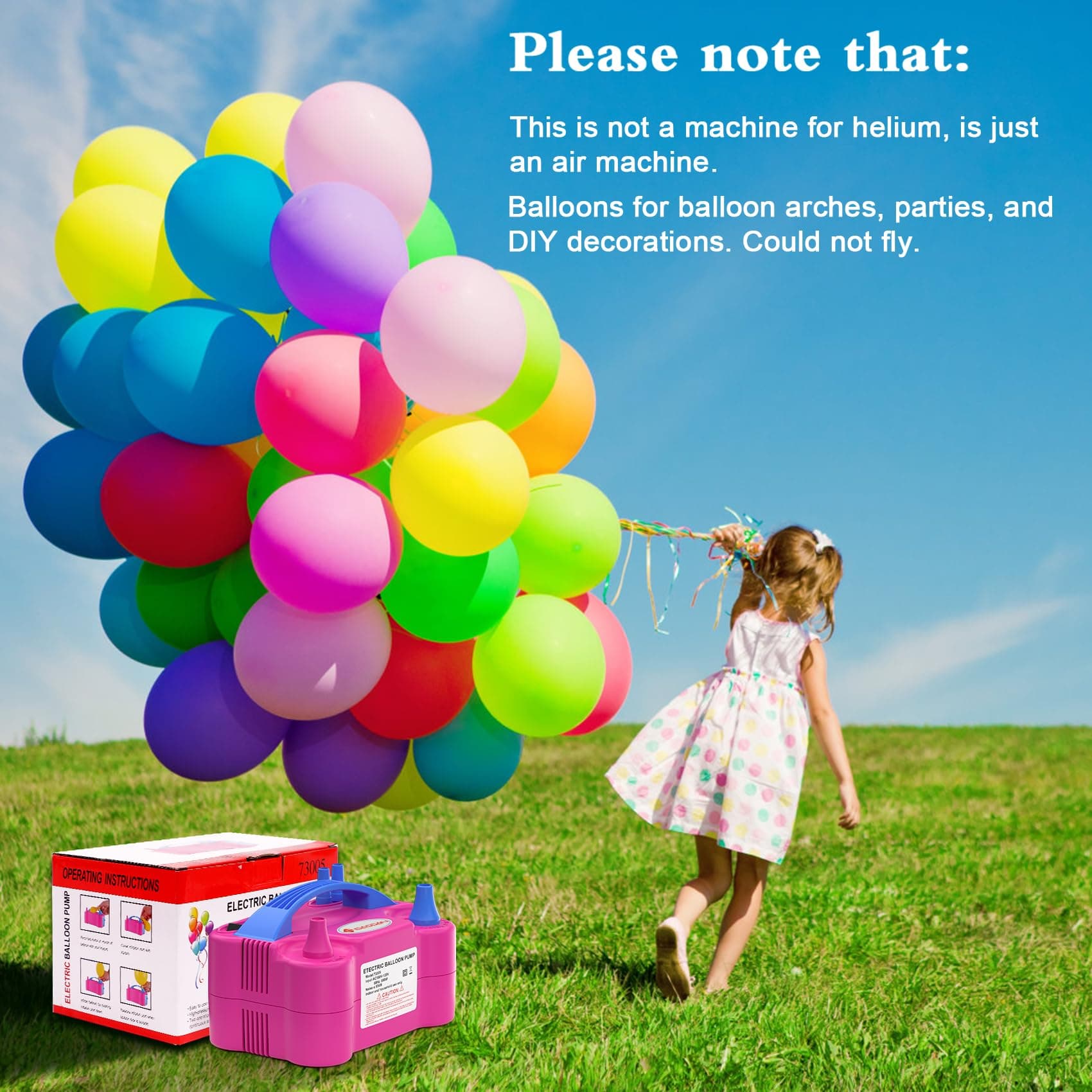 IDAODAN Electric Balloon Pump, Portable Electric Balloon Blower Machine Inflator Air Pump for Party Decorations, view 7