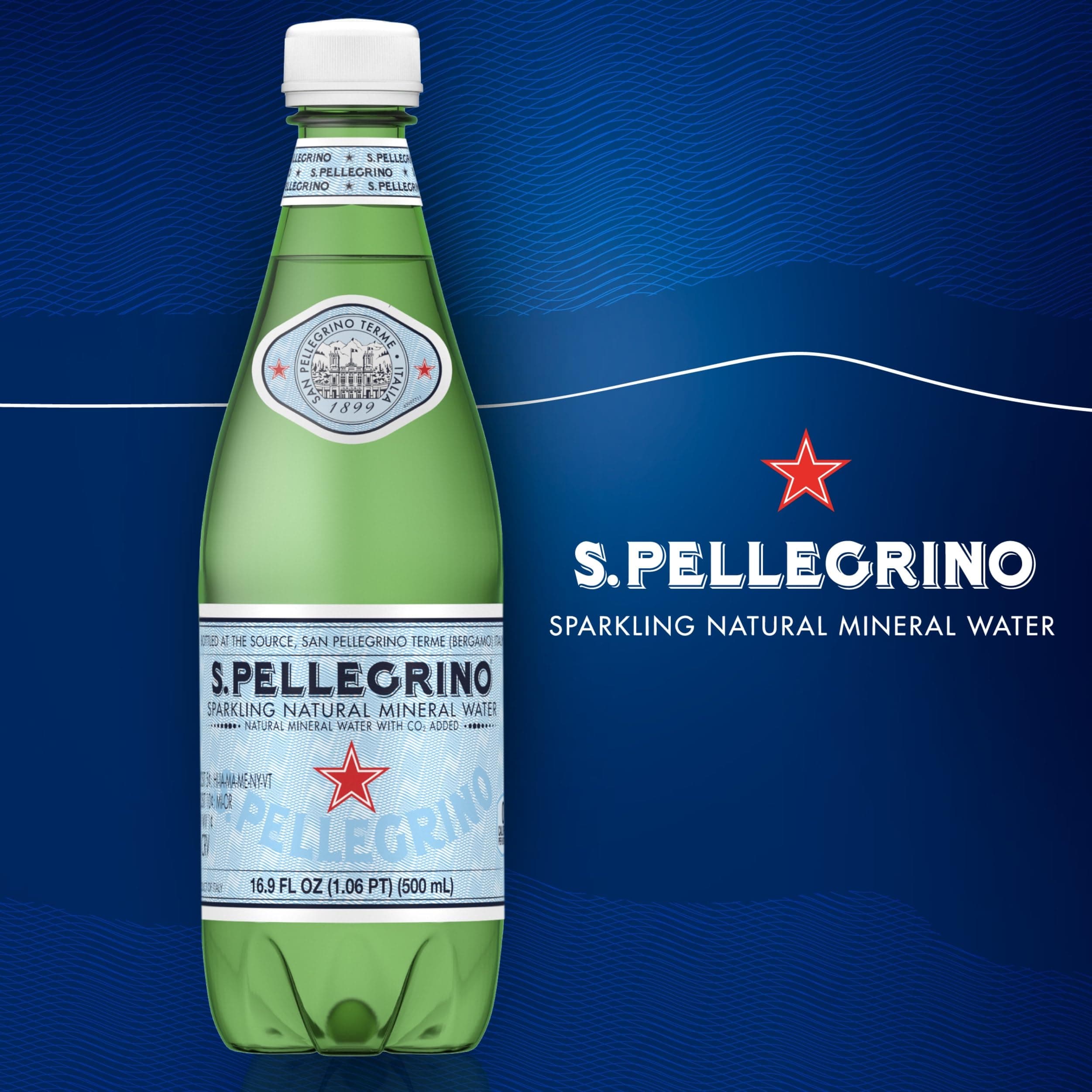 S.Pellegrino Sparkling Natural Mineral Water, Plastic Bottles, 16.9 Fl Oz (Pack of 12), view 3