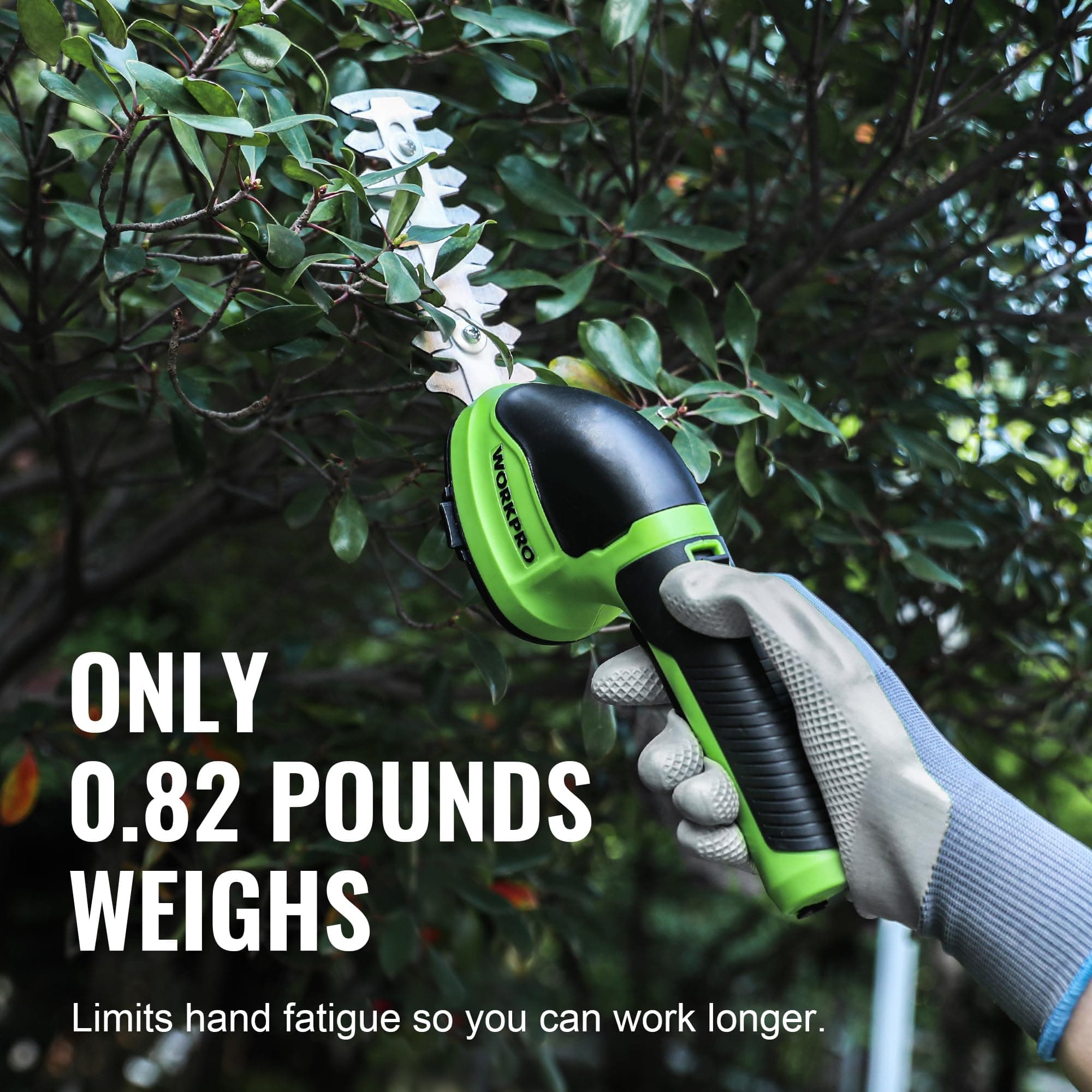 WORKPRO 3.6V Cordless Grass Shear & Shrubbery Trimmer, Green, view 5