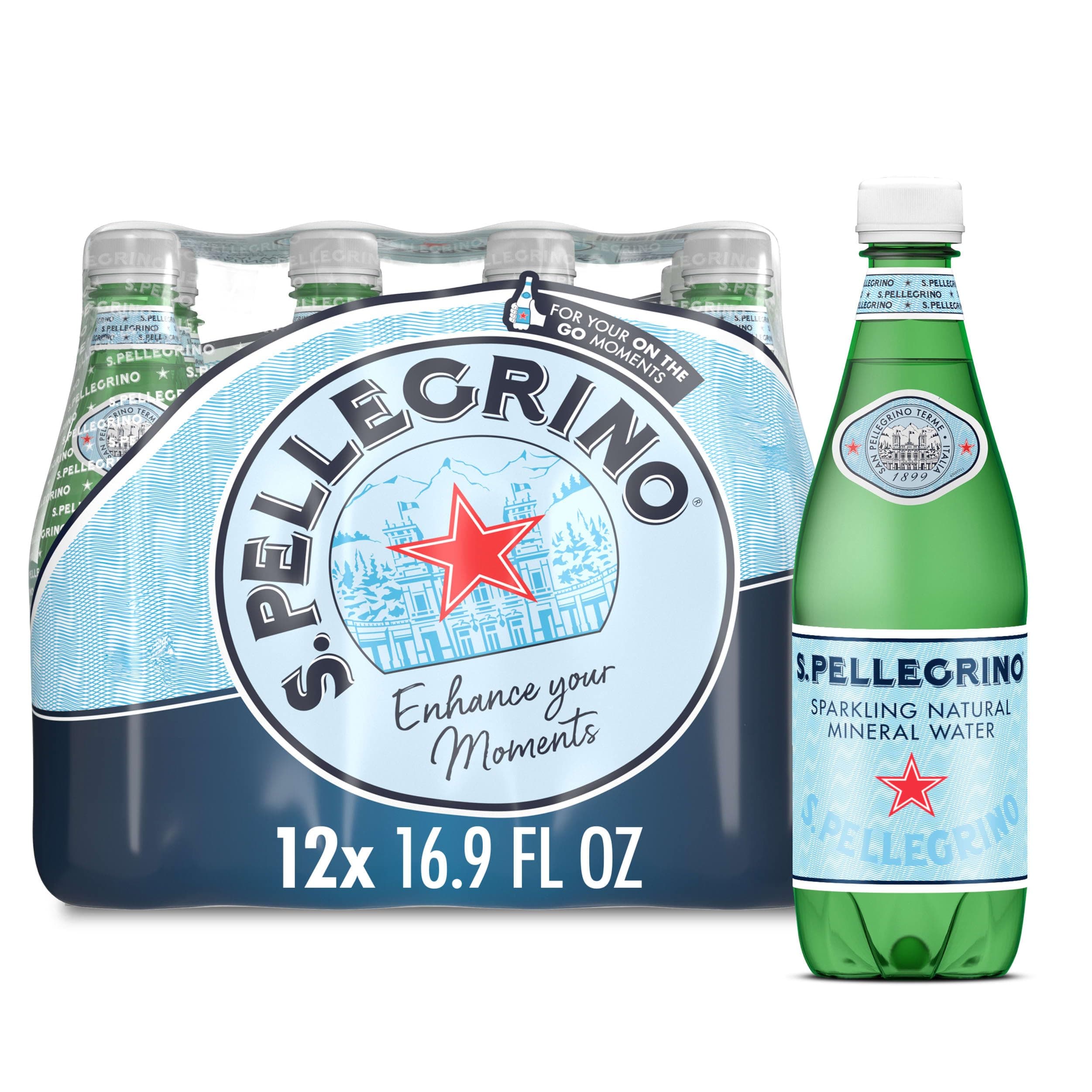 S.Pellegrino Sparkling Natural Mineral Water, Plastic Bottles, 16.9 Fl Oz (Pack of 12), TickClip Clip verdict