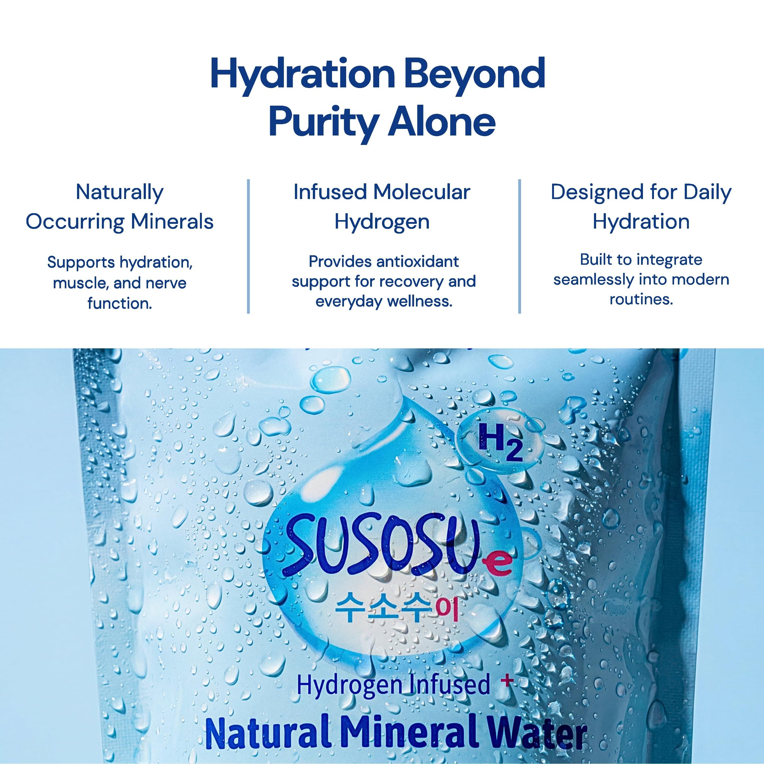 Susosu Hydrogen Water, Korean Natural Mineral Water, 10.5 Fl Oz, 20 Pack, view 3